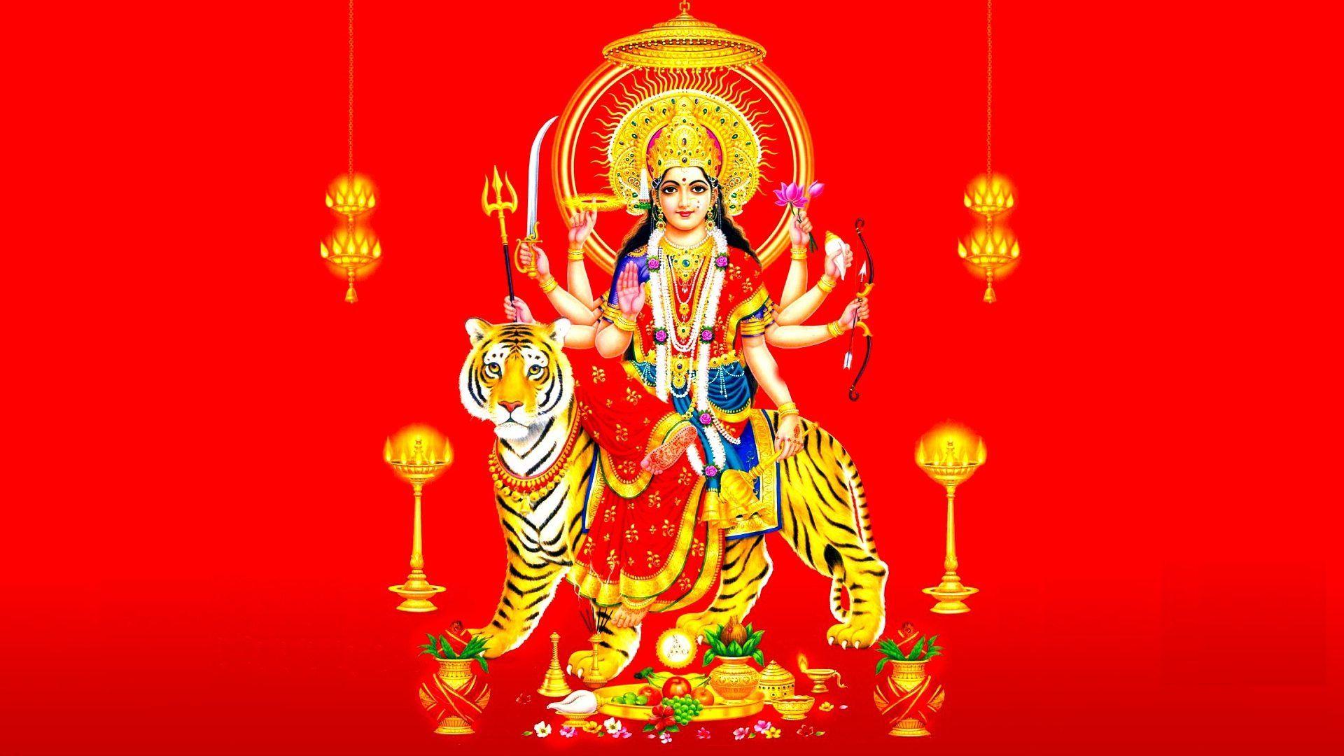 1920x1080 Hondu Goddess Durga Mata Hindu Religious HD Wallpaper