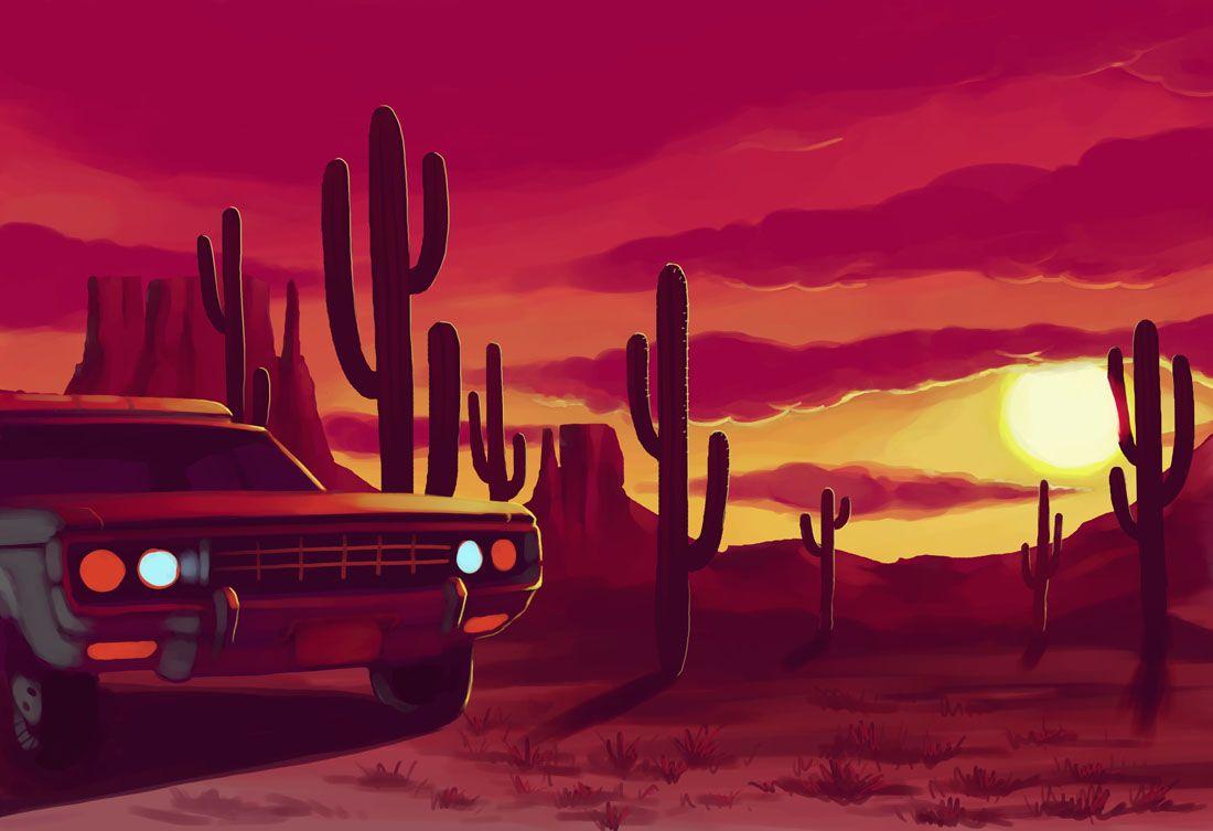 1100x753 Desert Cactus Wallpaper
