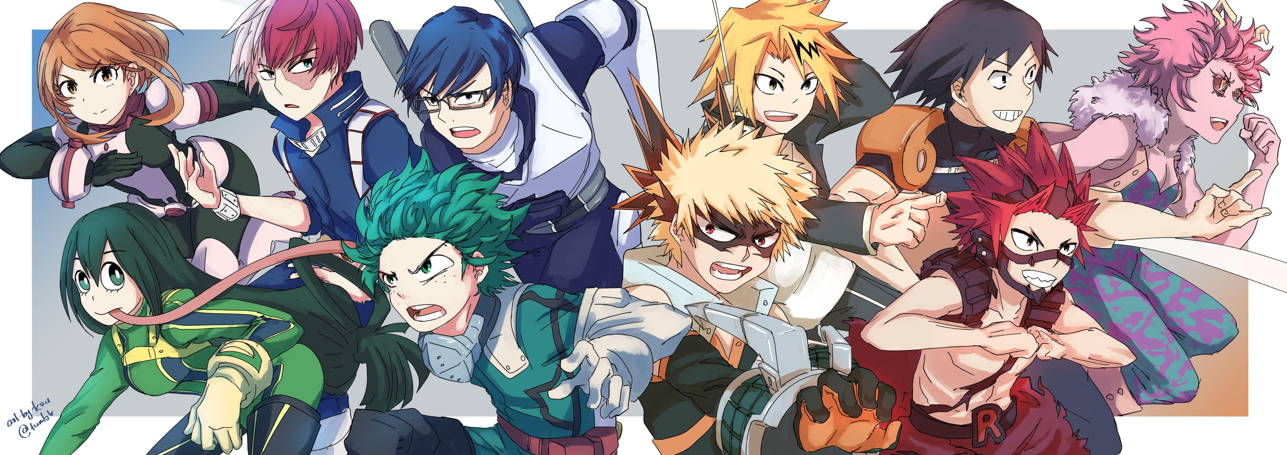4093x1447 HD wallpaper: Anime, My Hero Academia, Denki Kaminari