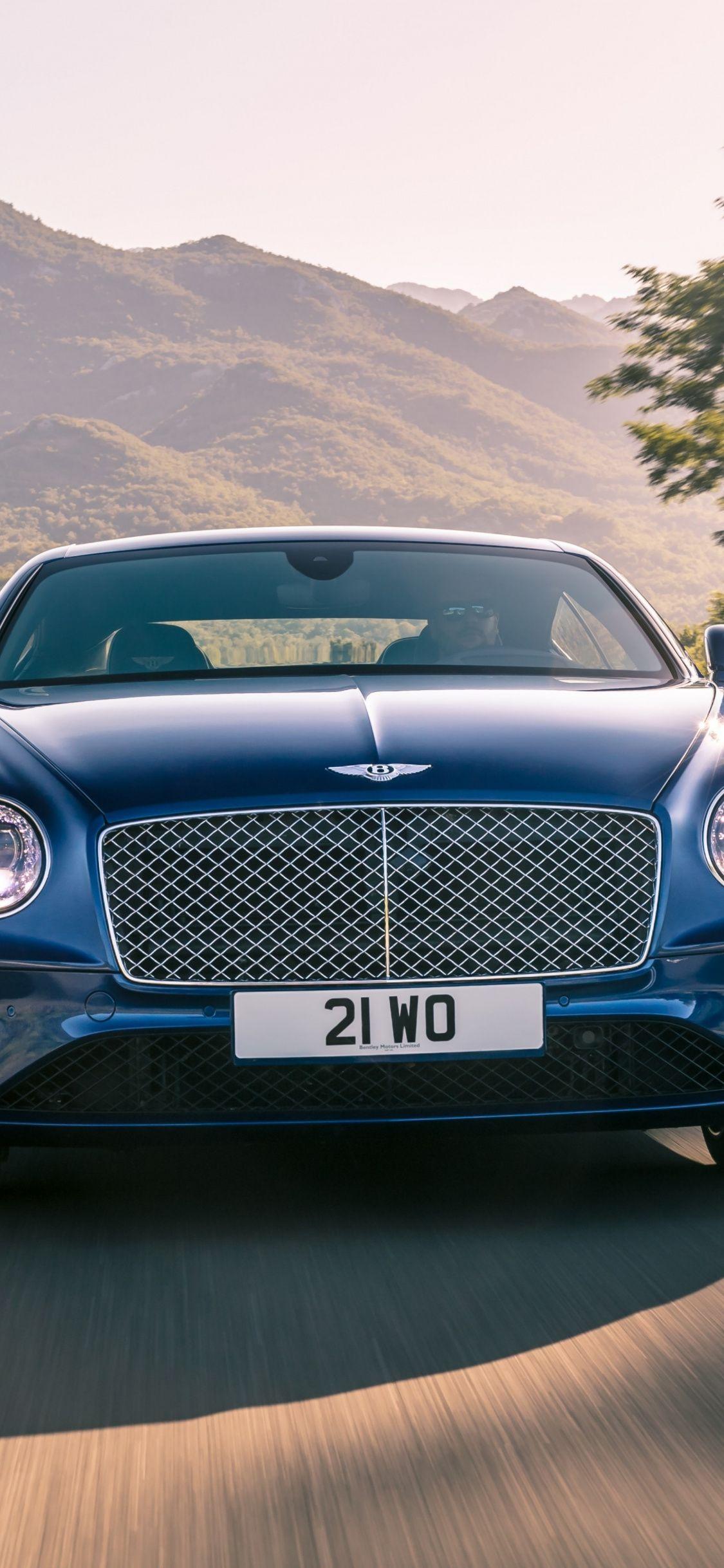 1125x2436 Download 1125x2436 wallpaper bentley continental gt, blue