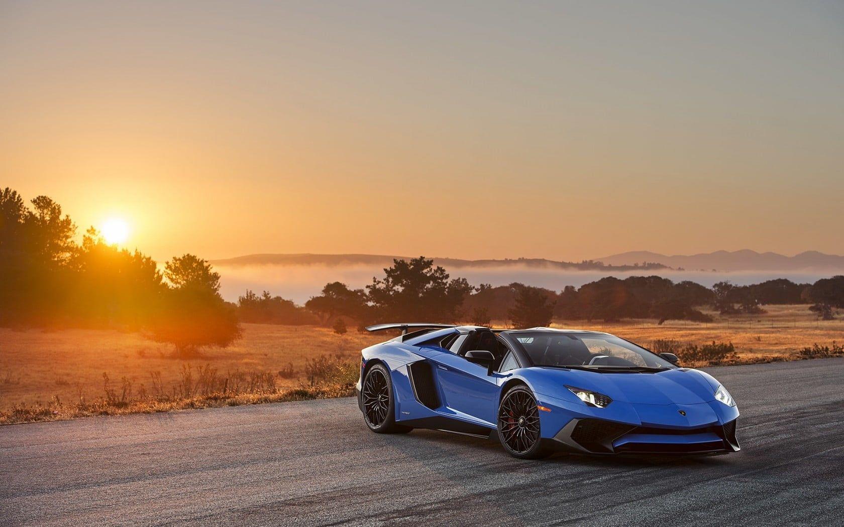 1680x1050 Blue Lamborghini Aventador HD wallpaper