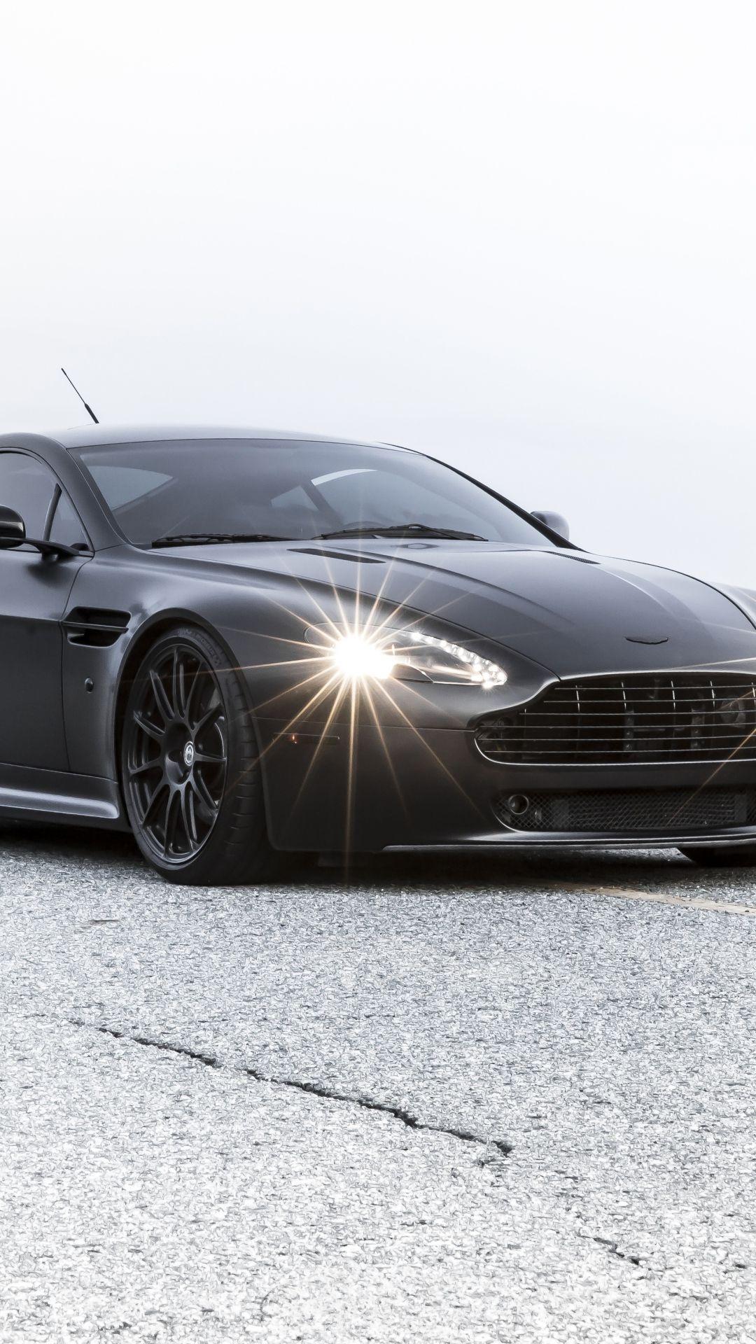 1080x1920 iphone car wallpaper Aston martin vantage black bump