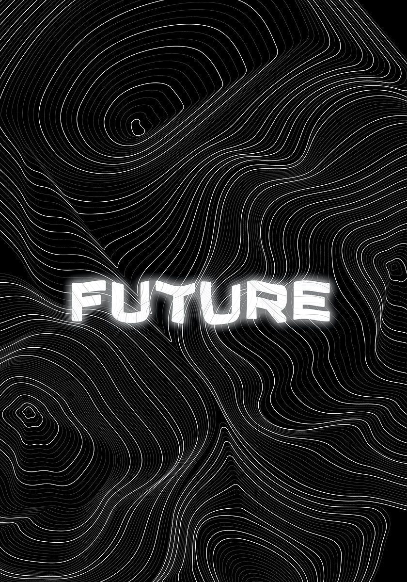 840x1200 Futuristic Beauty of White Neon Typography