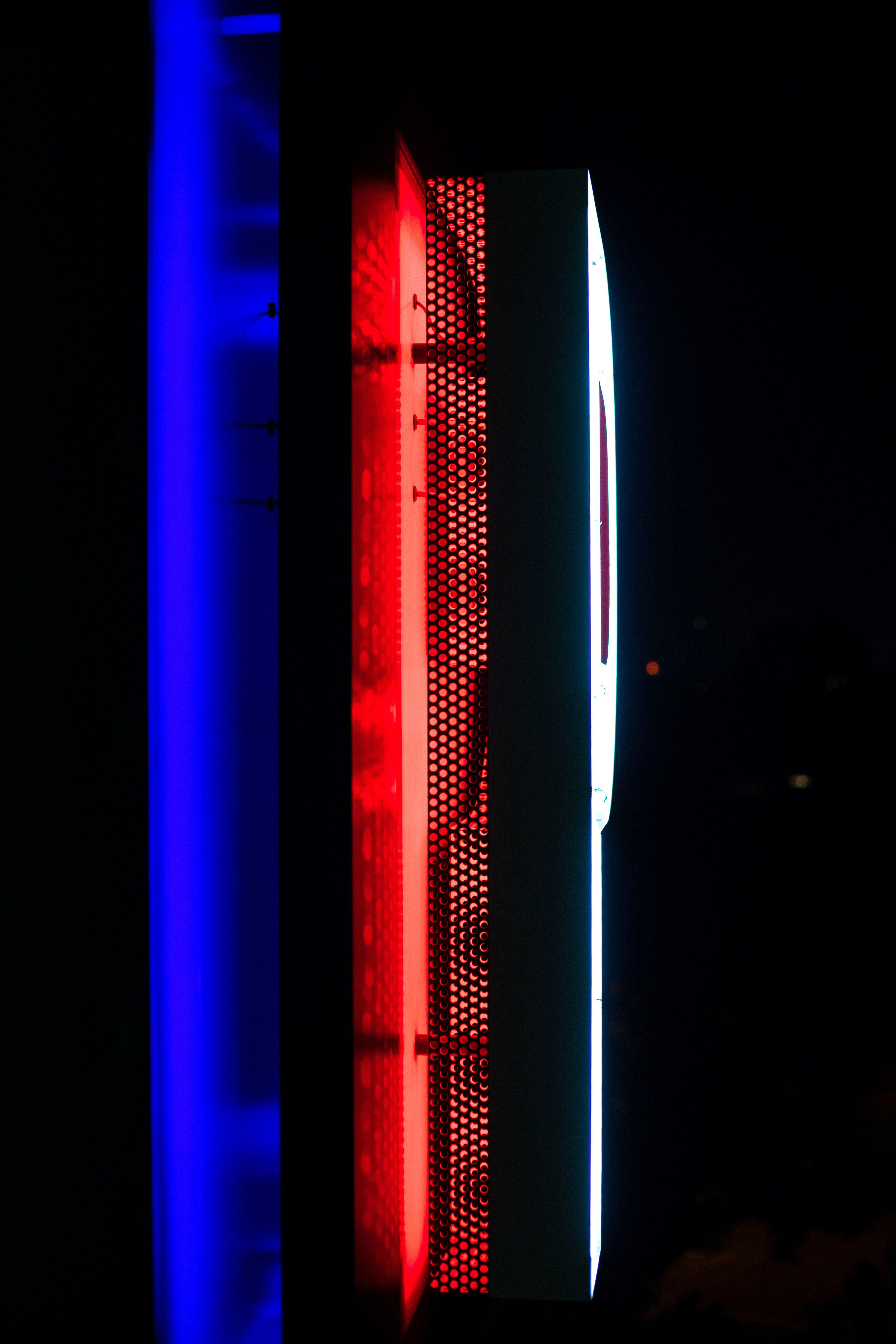 4364x6546 Neon Backlight Wall Dark Blue Red , Image
