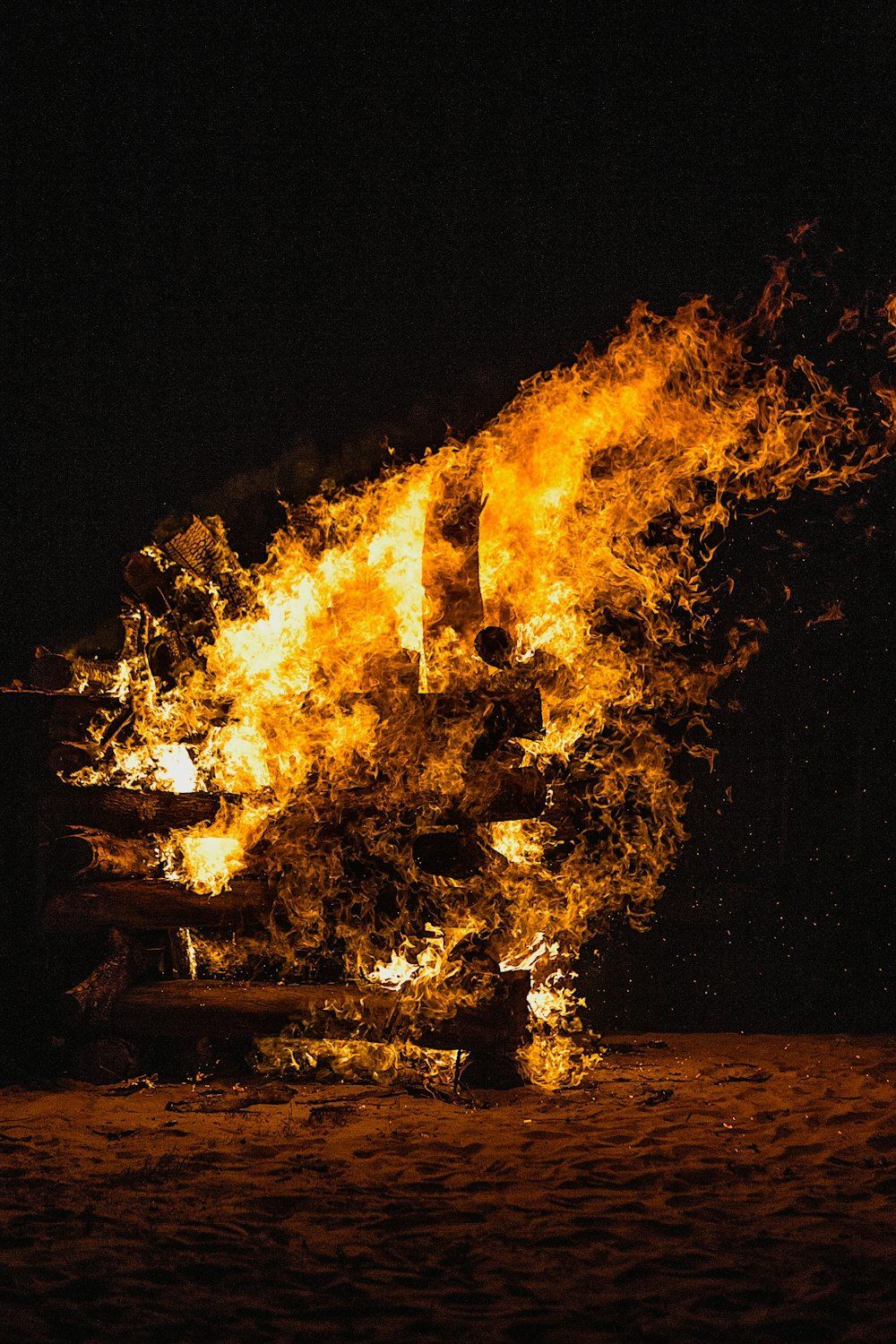 1000x1500 Fire burning on ground photo