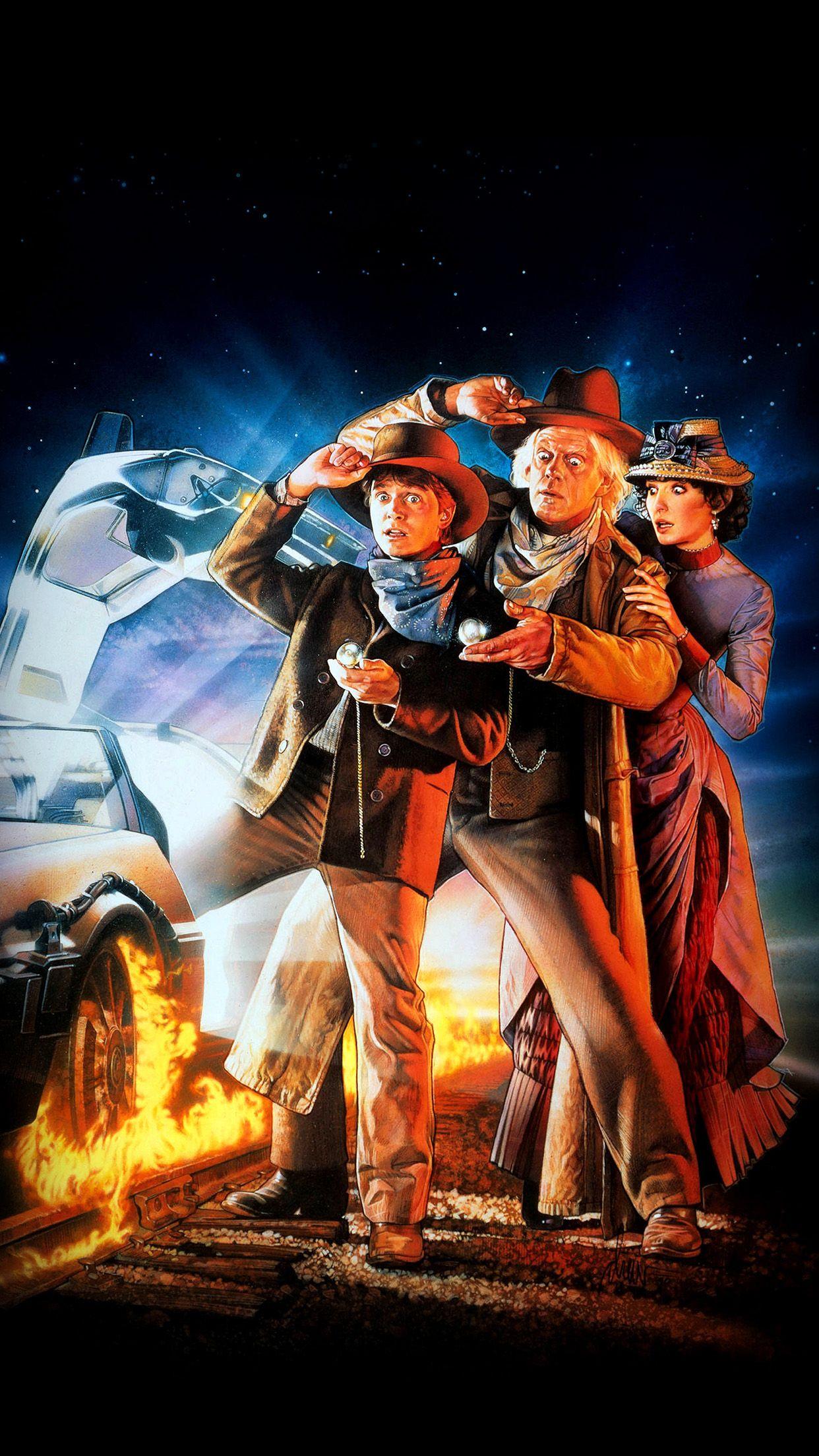 1242x2208 Back To The Future 3 Poster Film Art Android wallpaper