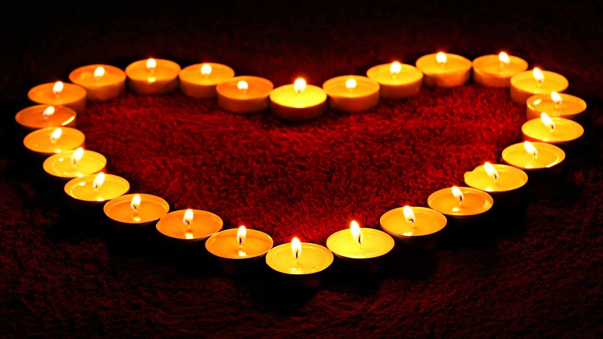 1920x1080 Heart Made with Candles Wallpaper