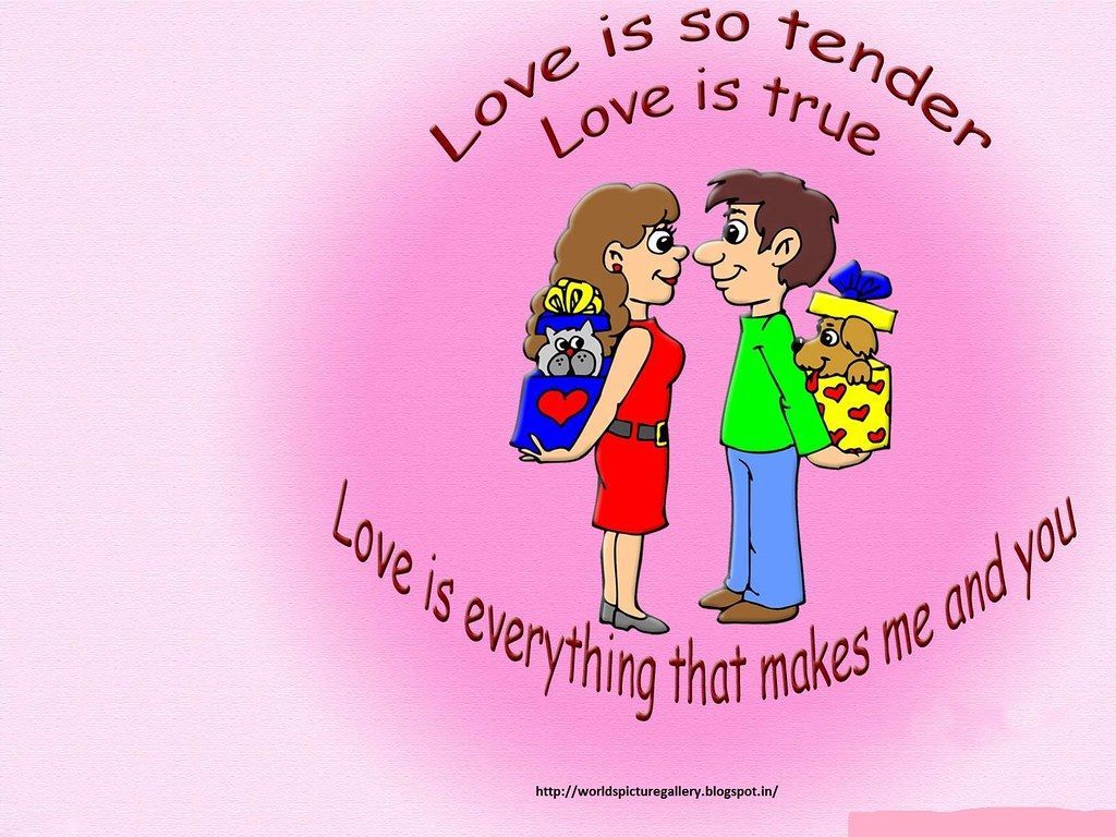 1024x768 Animated Romantic Love Quote Wallpaper