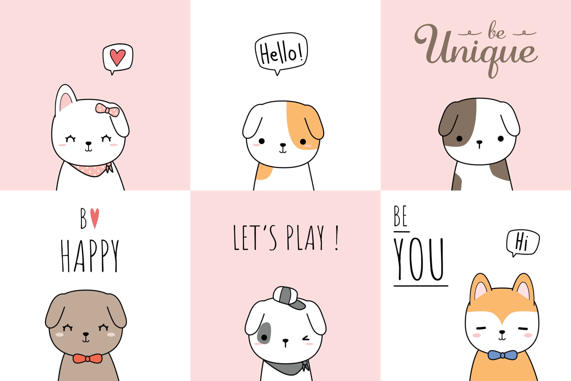 1920x1280 Cute Cartoon Dog Quotes Wallpaper