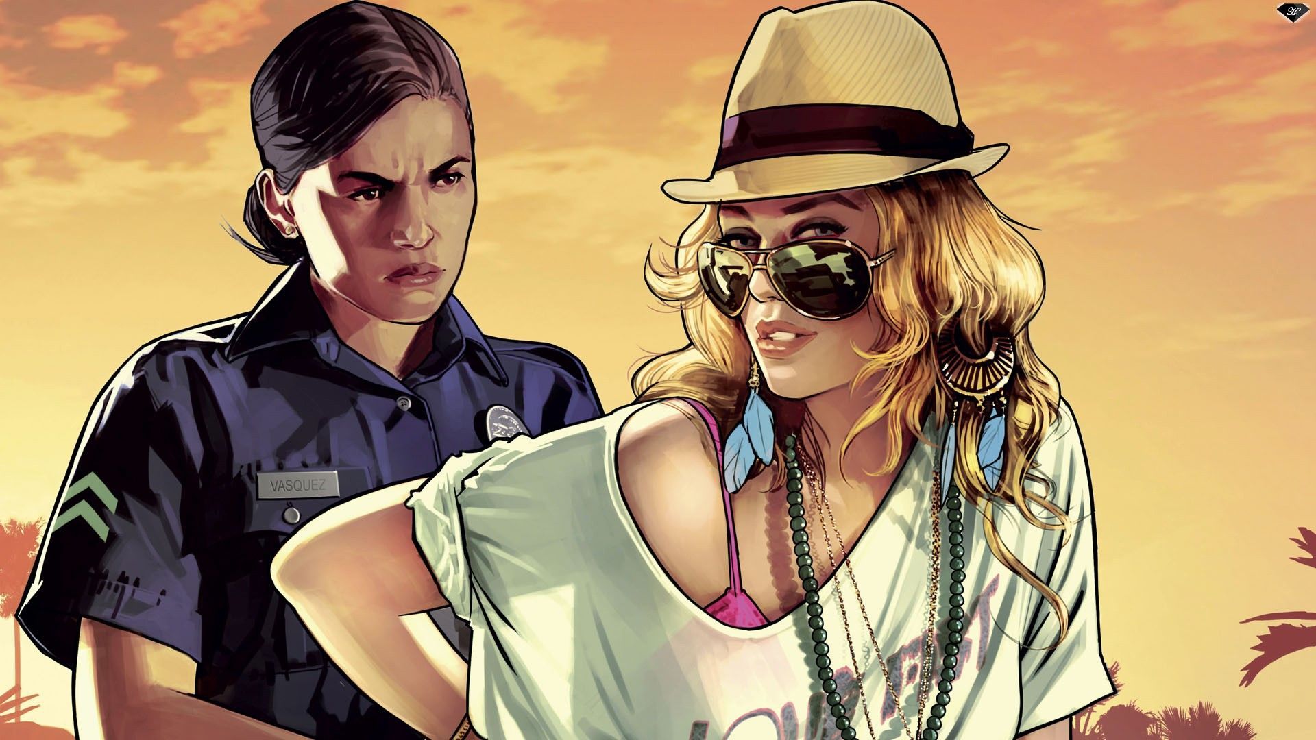 1920x1080 GTA V HD Wallpaper: Iconic Characters in Actionx1080