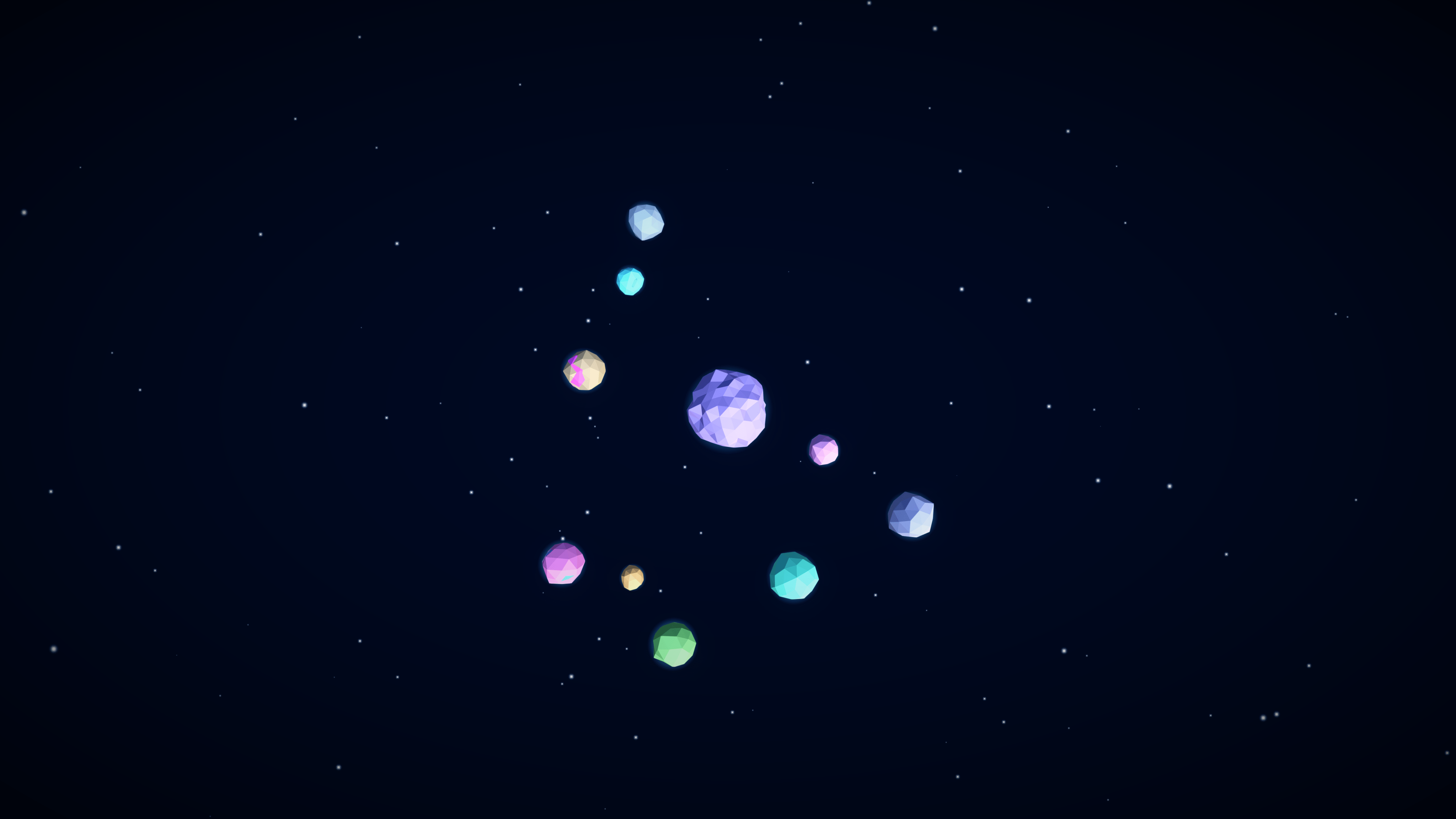 4096x2304 Download 4096x2304 Planets, Galaxy, Low Poly, 3D Wallpaper