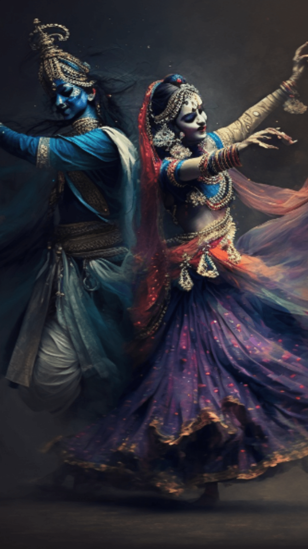 1080x1920 These AI image of Krishna raas leela