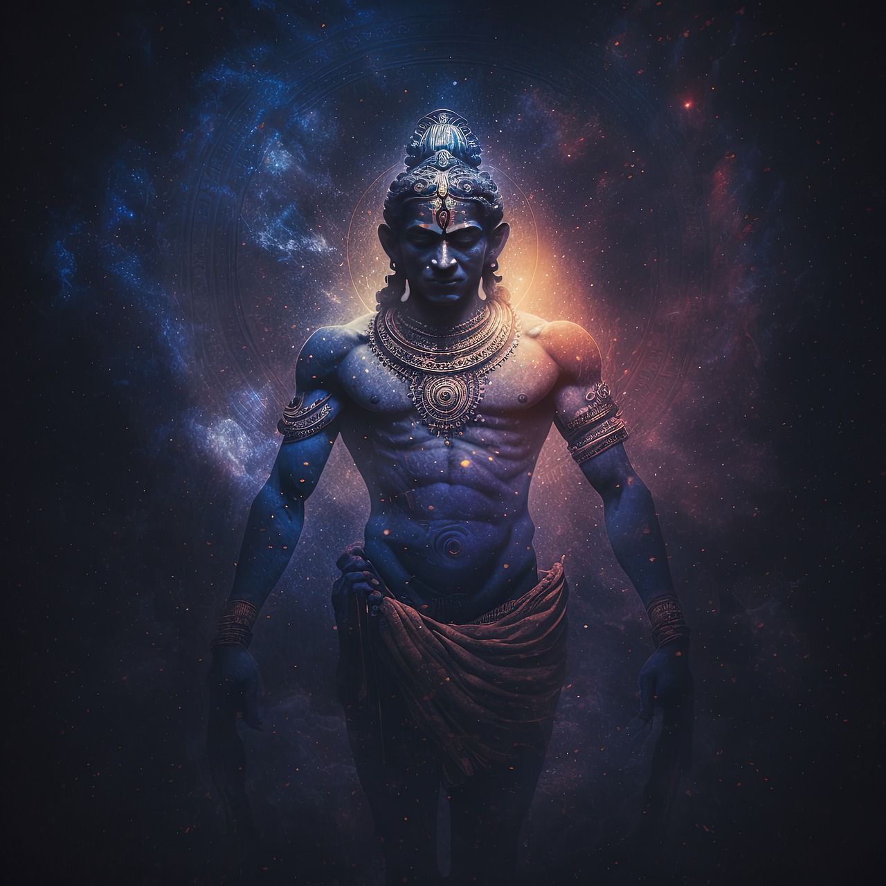 1280x1280 Download Ai Generated, Krishna, Space
