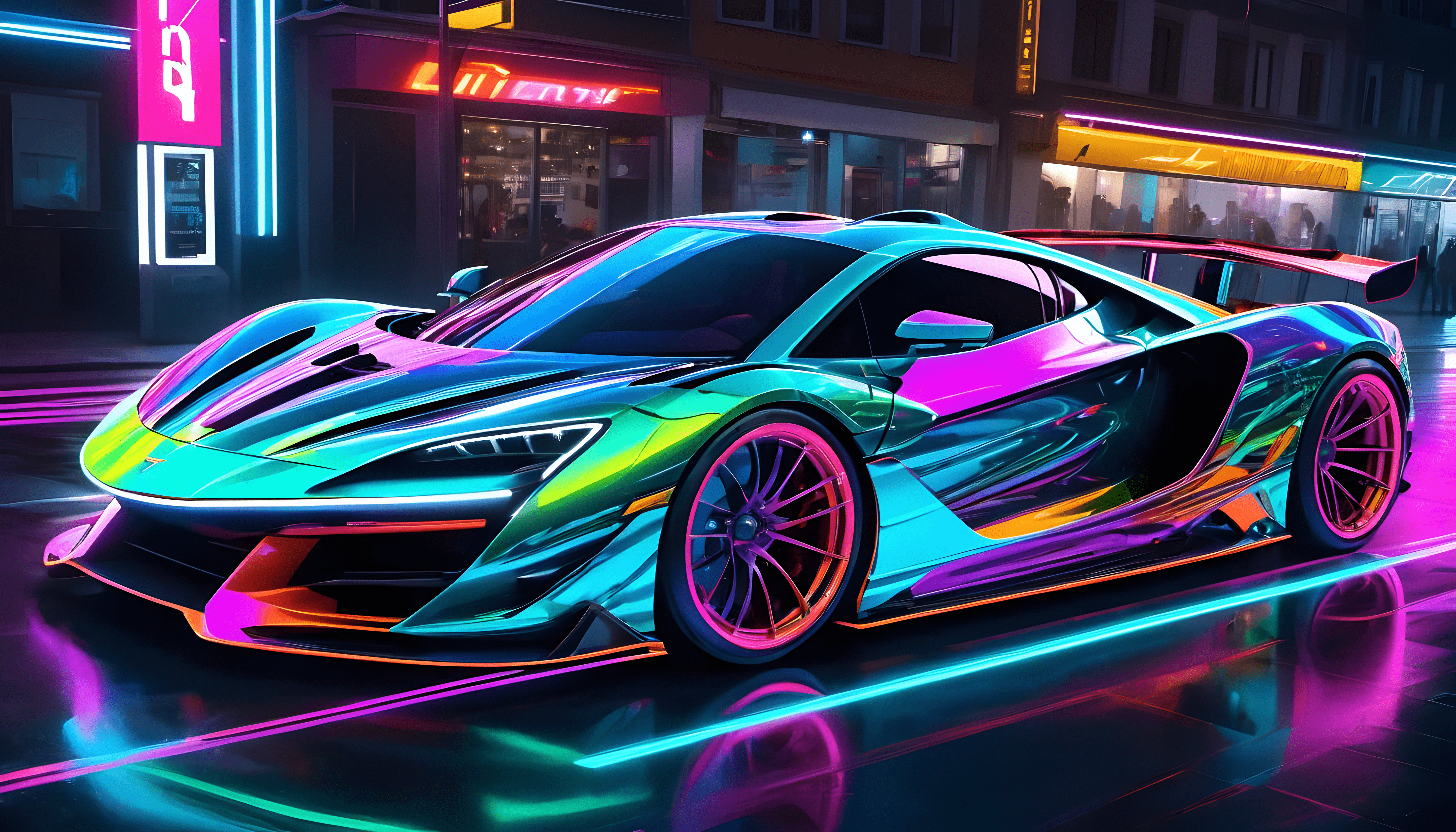 5376x3072 Ultra HD AI Art Car 4K Wallpaper