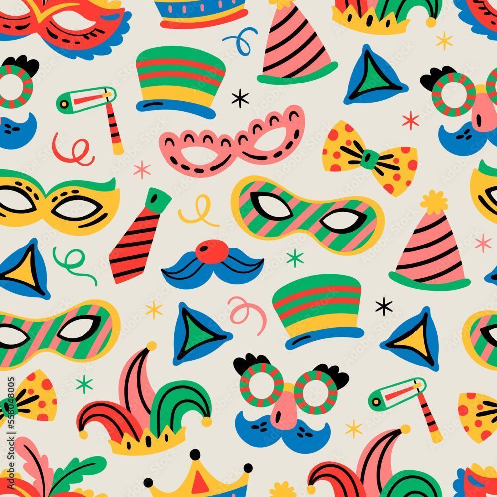 1000x1000 Seamless pattern design for Purim