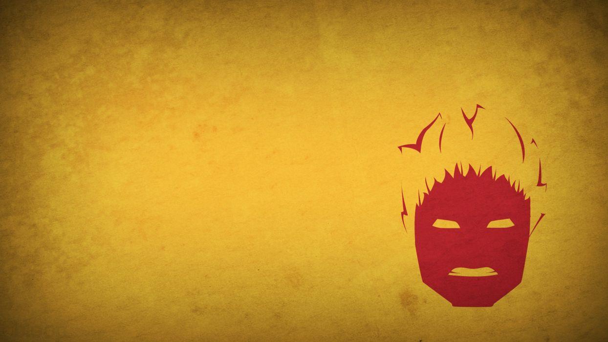 1244x700 Fantastic Four superheroes Marvel Comics characters Human Torch yellow background blo0p wallpaperx1080