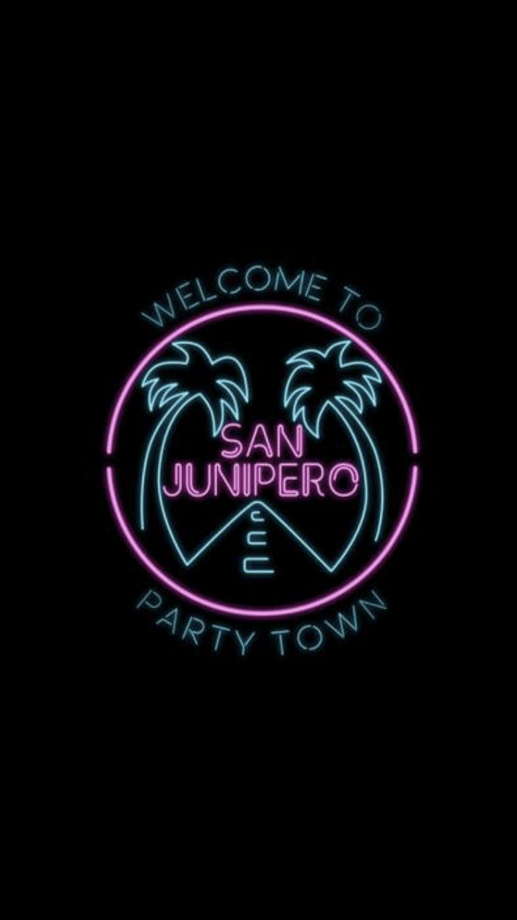 750x1334 Welcome to San Junipero. Neon. Black mirror san