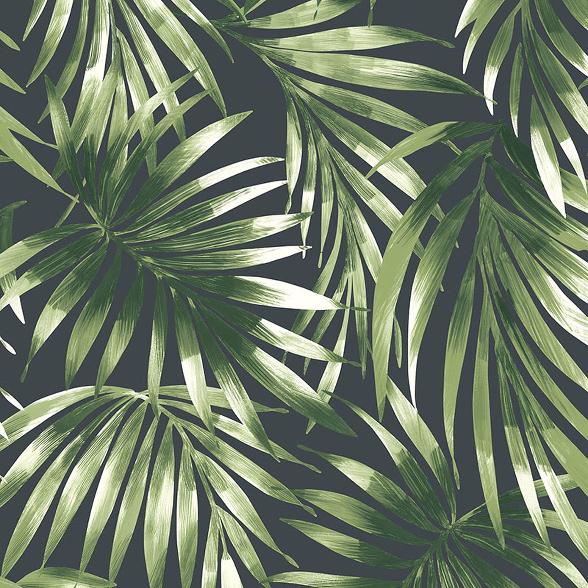 2048x2048 Elegant Leaves Green Wallpaper