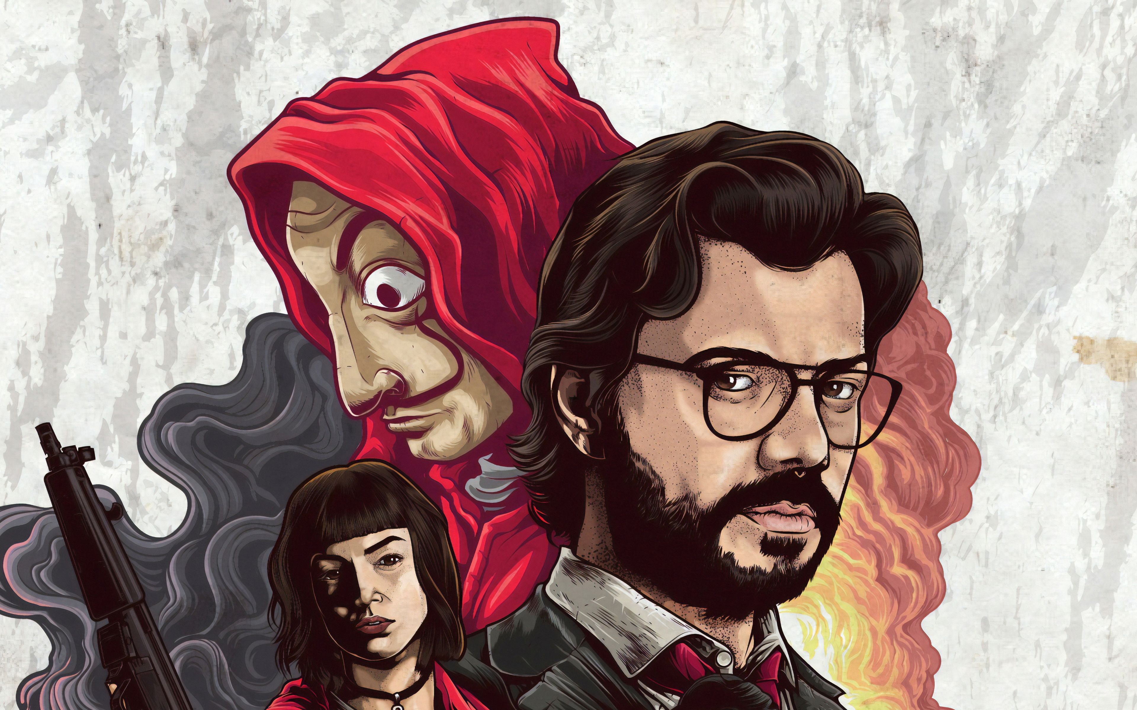 3840x2400 Money Heist Logo Wallpaper