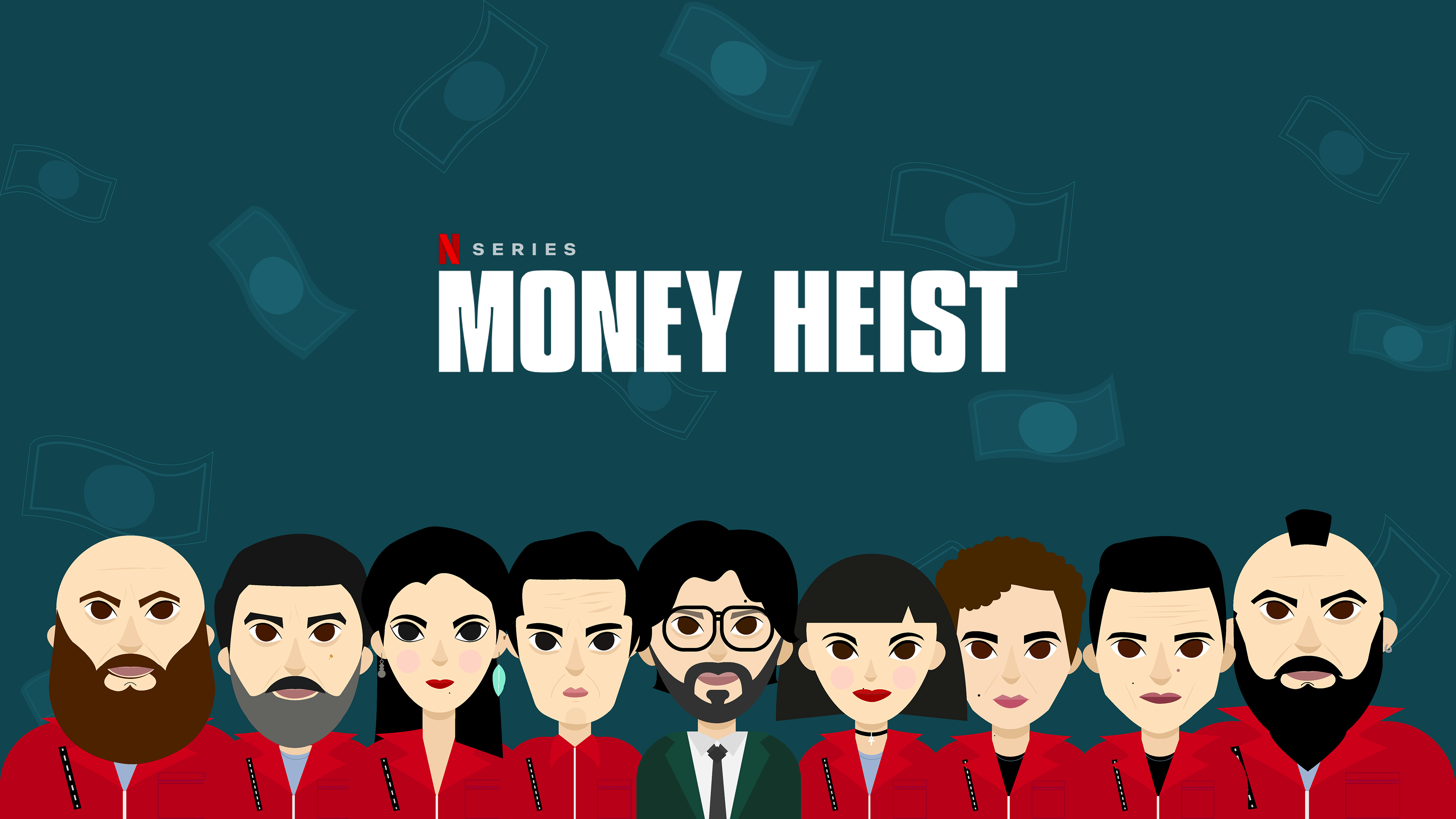 3840x2160 Money Heist Wallpaper 4K, Characters