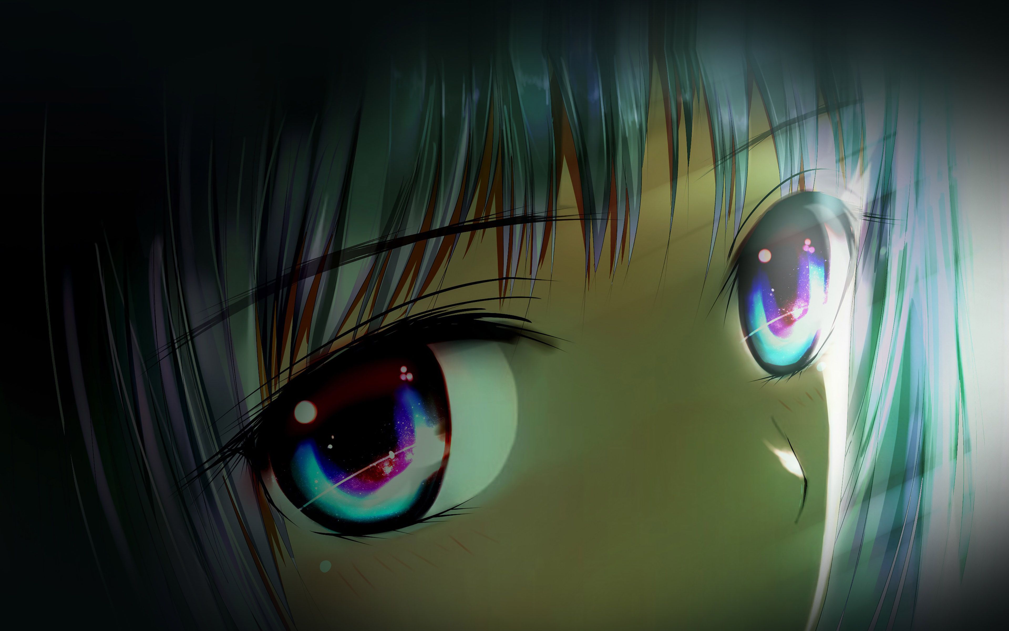 3840x2400 Eye Pure Girl Dark Anime Art Illust