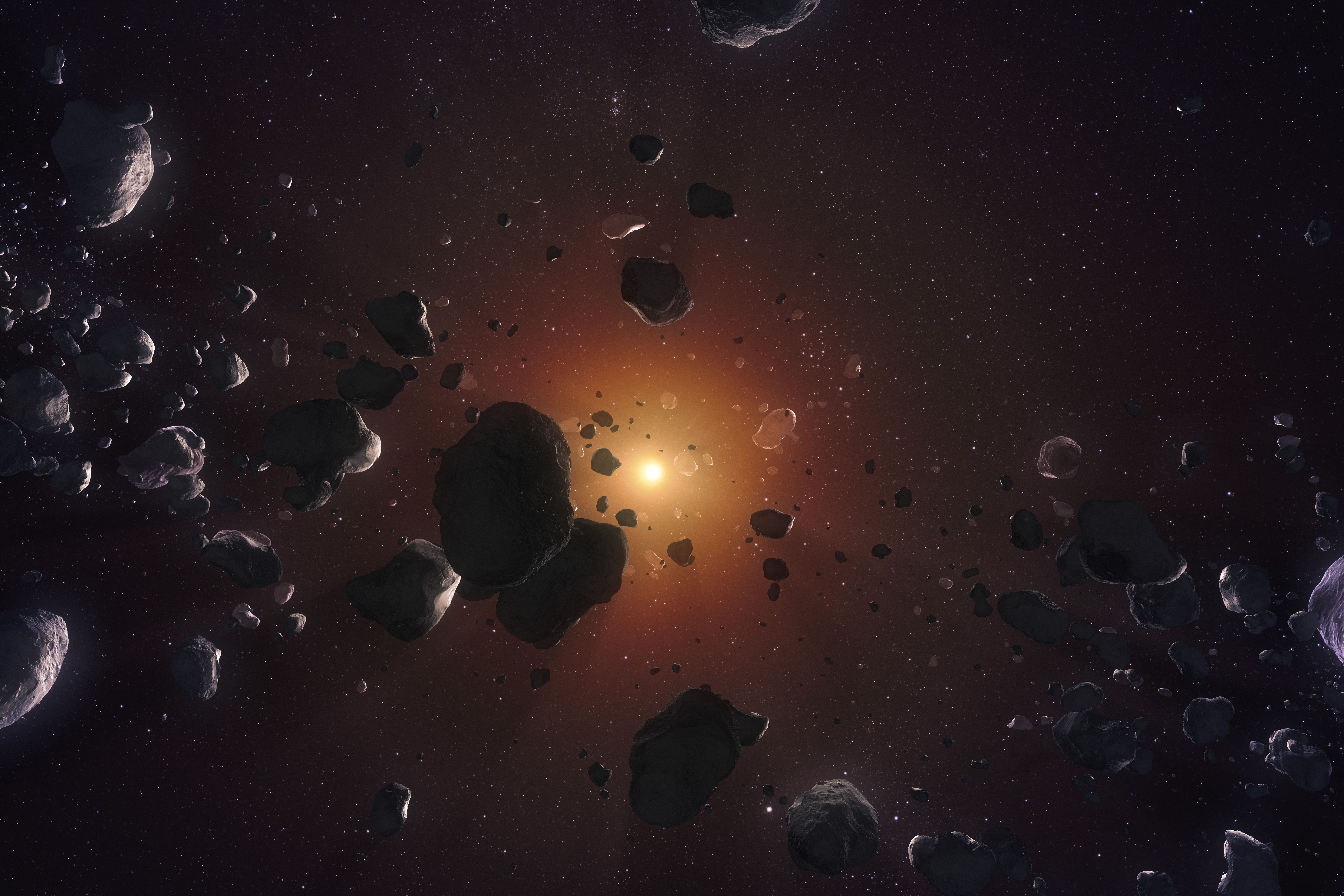 9000x6000 Crowd of ice cores in the Kuiper Belt