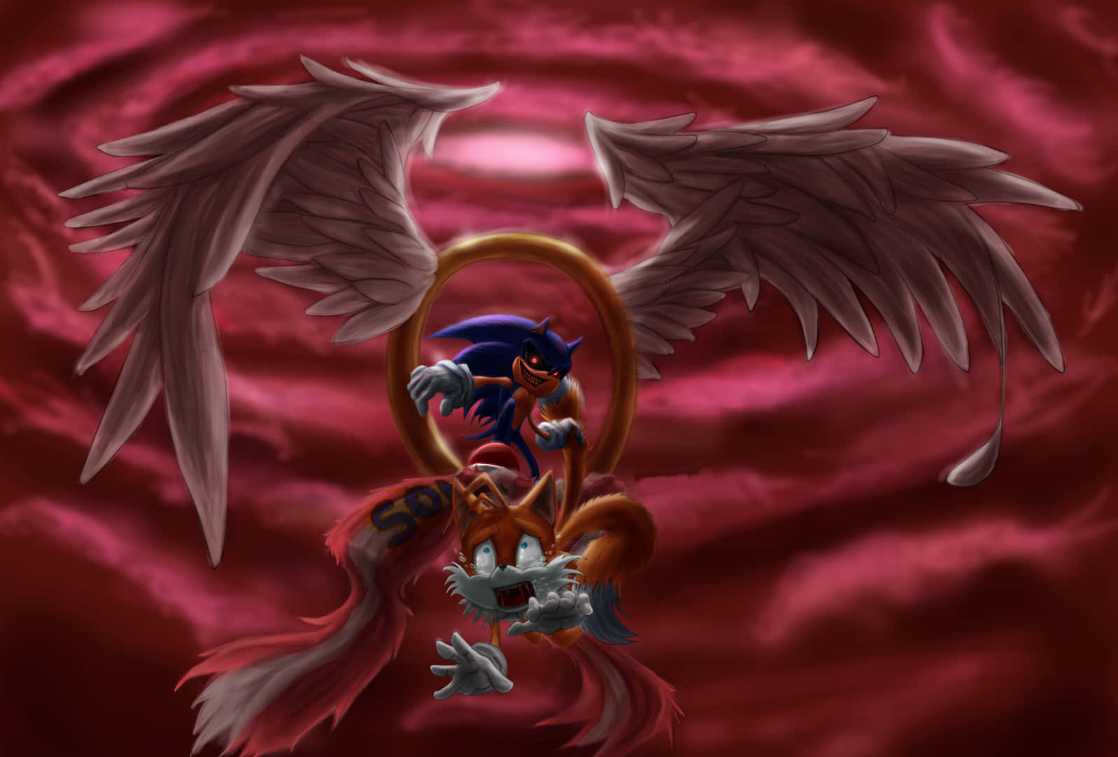 1598x1083 Download Sonic Exe Wings Wallpaper
