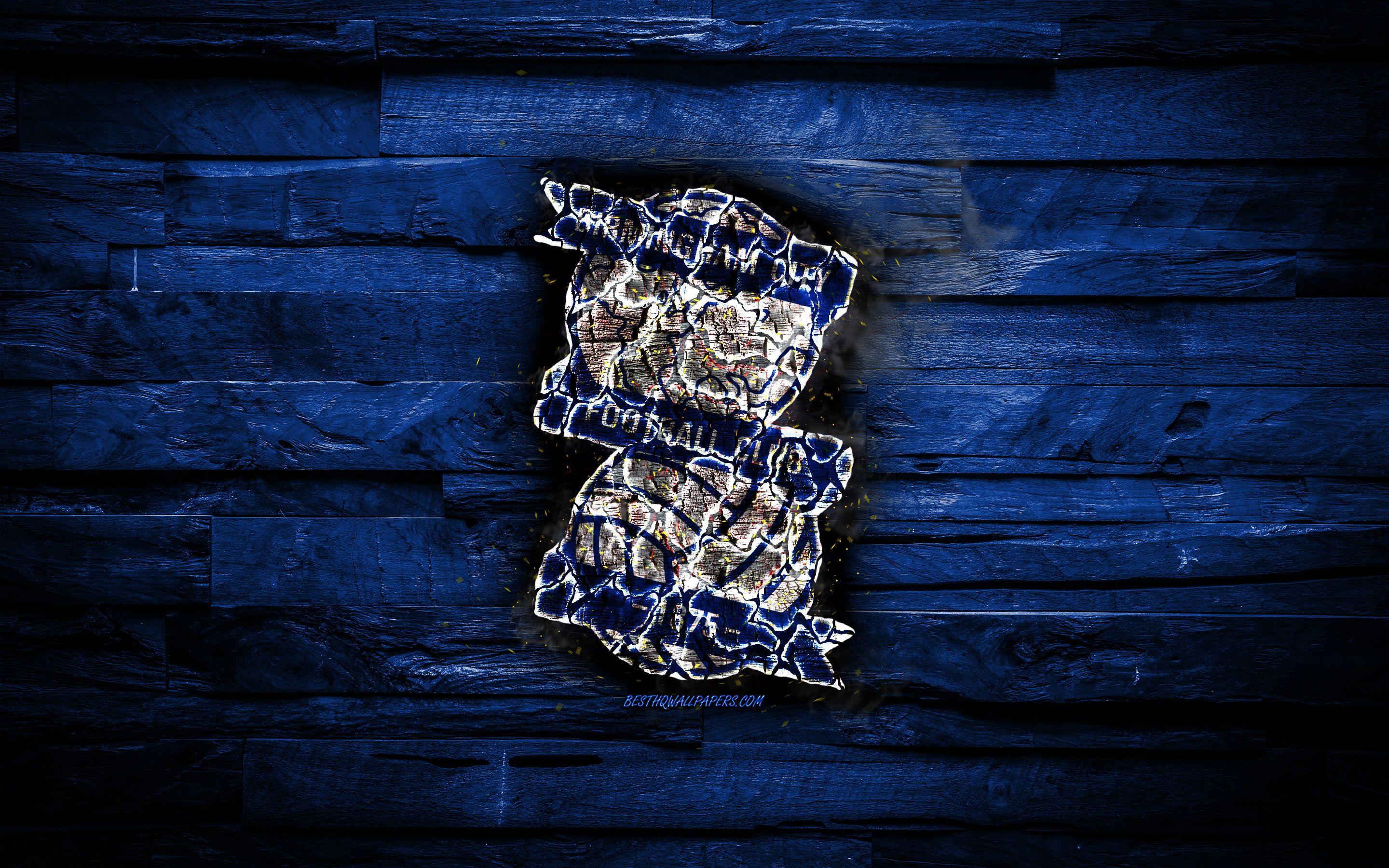 2880x1800 Download wallpaper Birmingham City FC, blue wooden