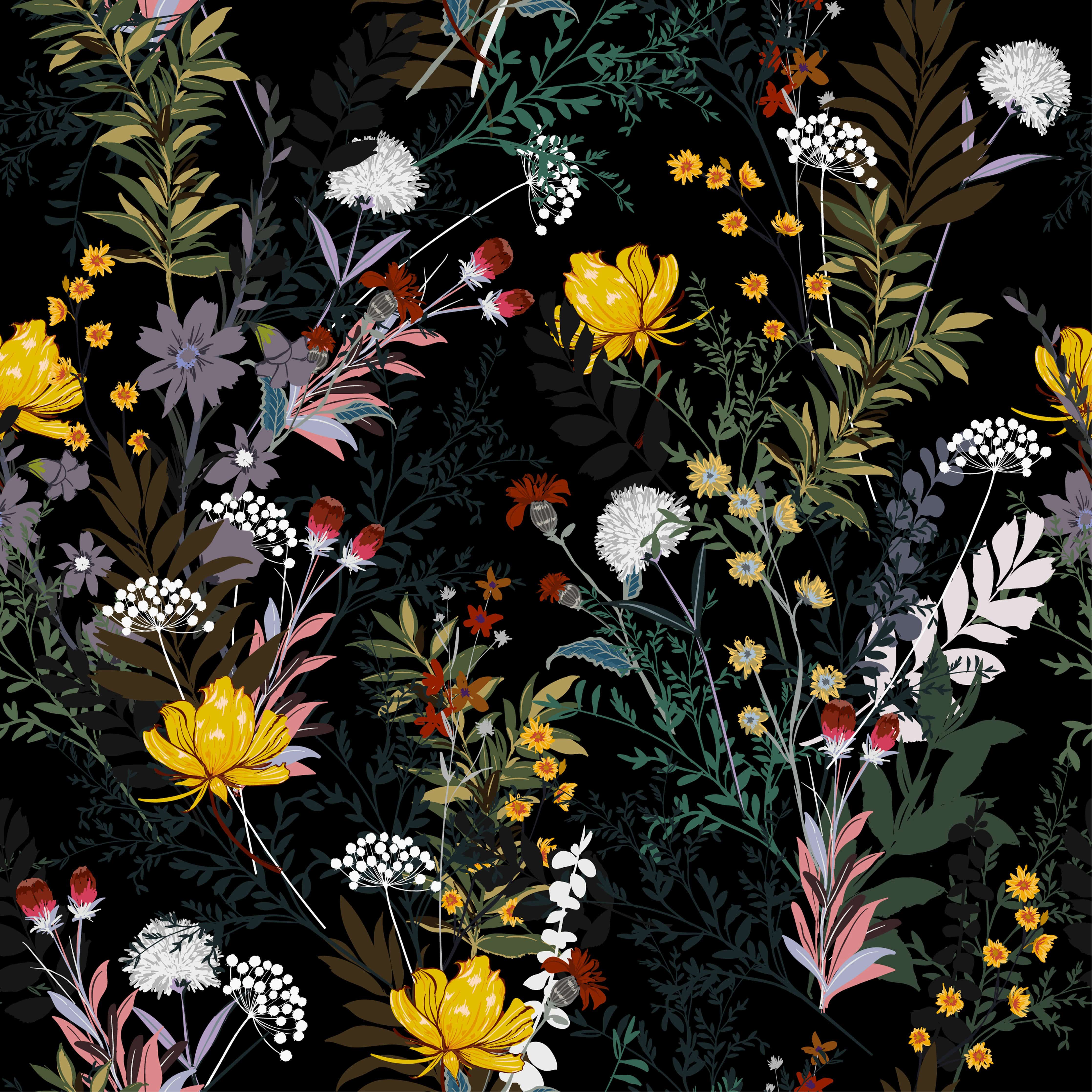 4472x4472 Soft and Gentle Dark Garden Flowers
