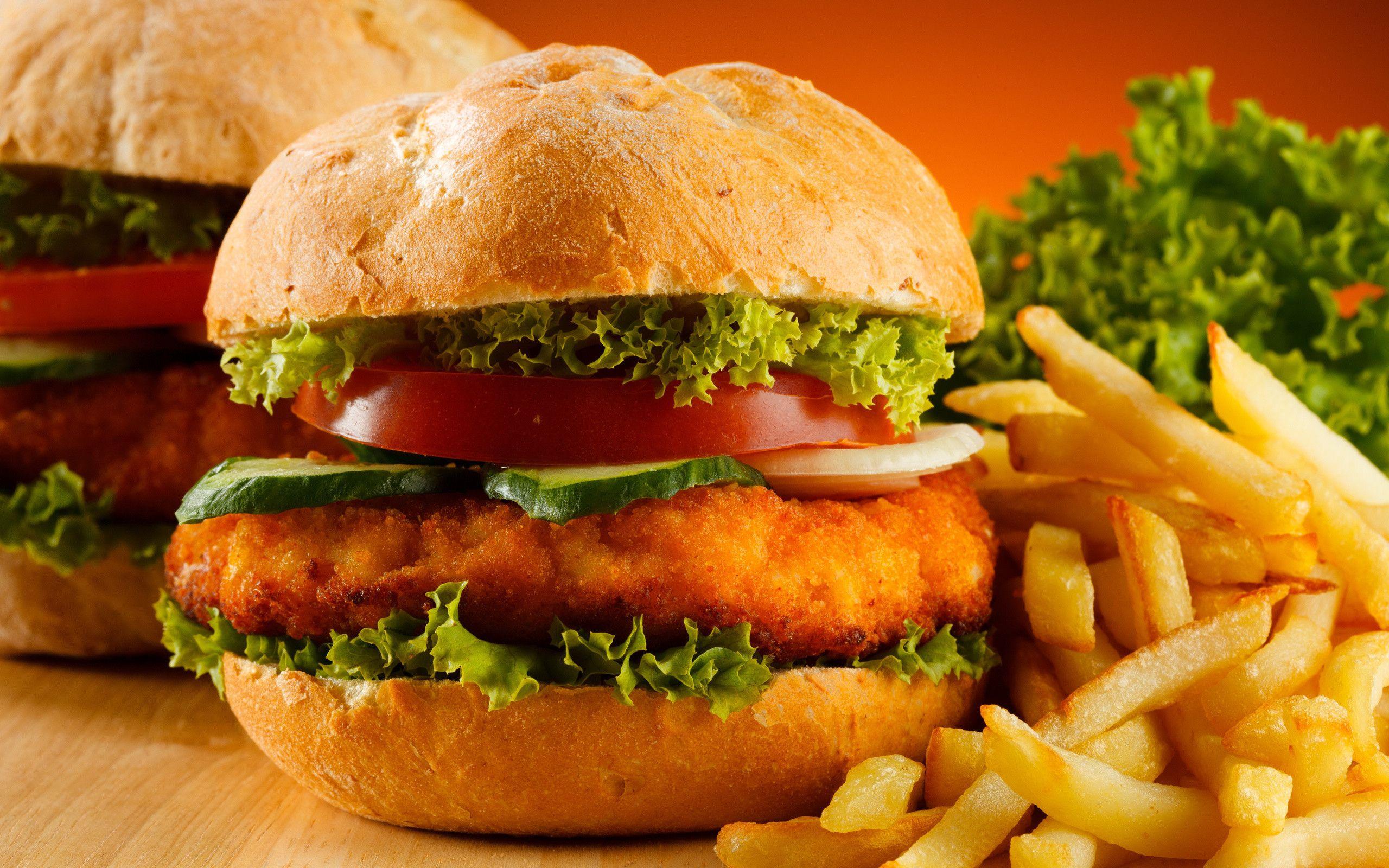 2560x1600 Cartoon Hamburger Wallpaper