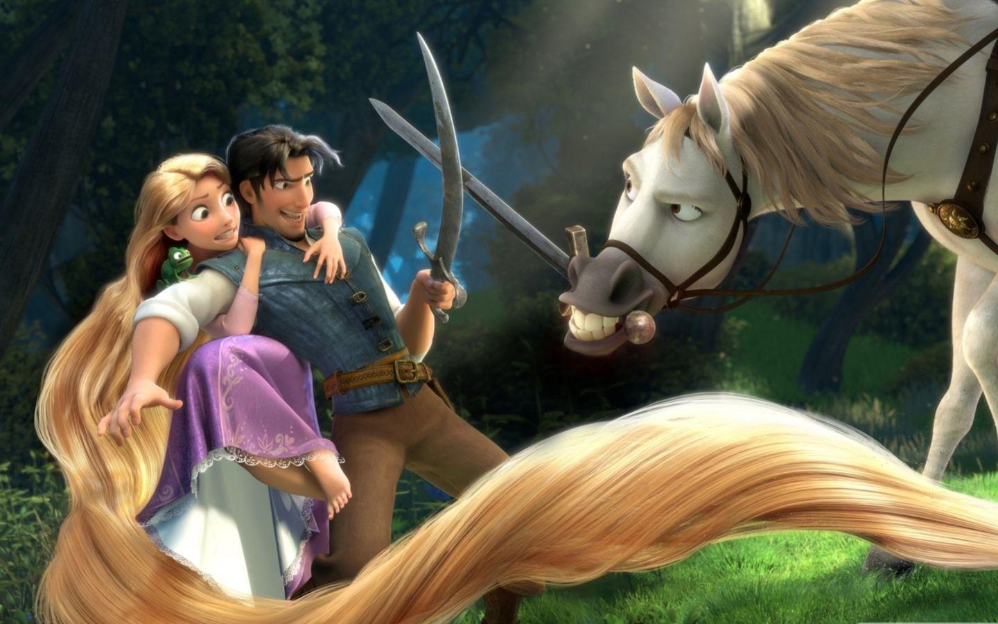 1440x900 Tangled Rapunzel Flynn Maximus Mac Wallpaper Download