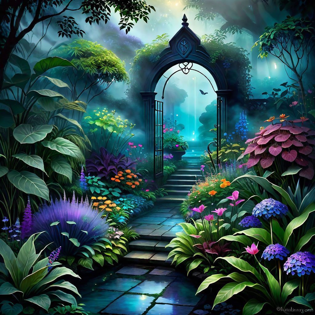 1024x1024 dark garden background
