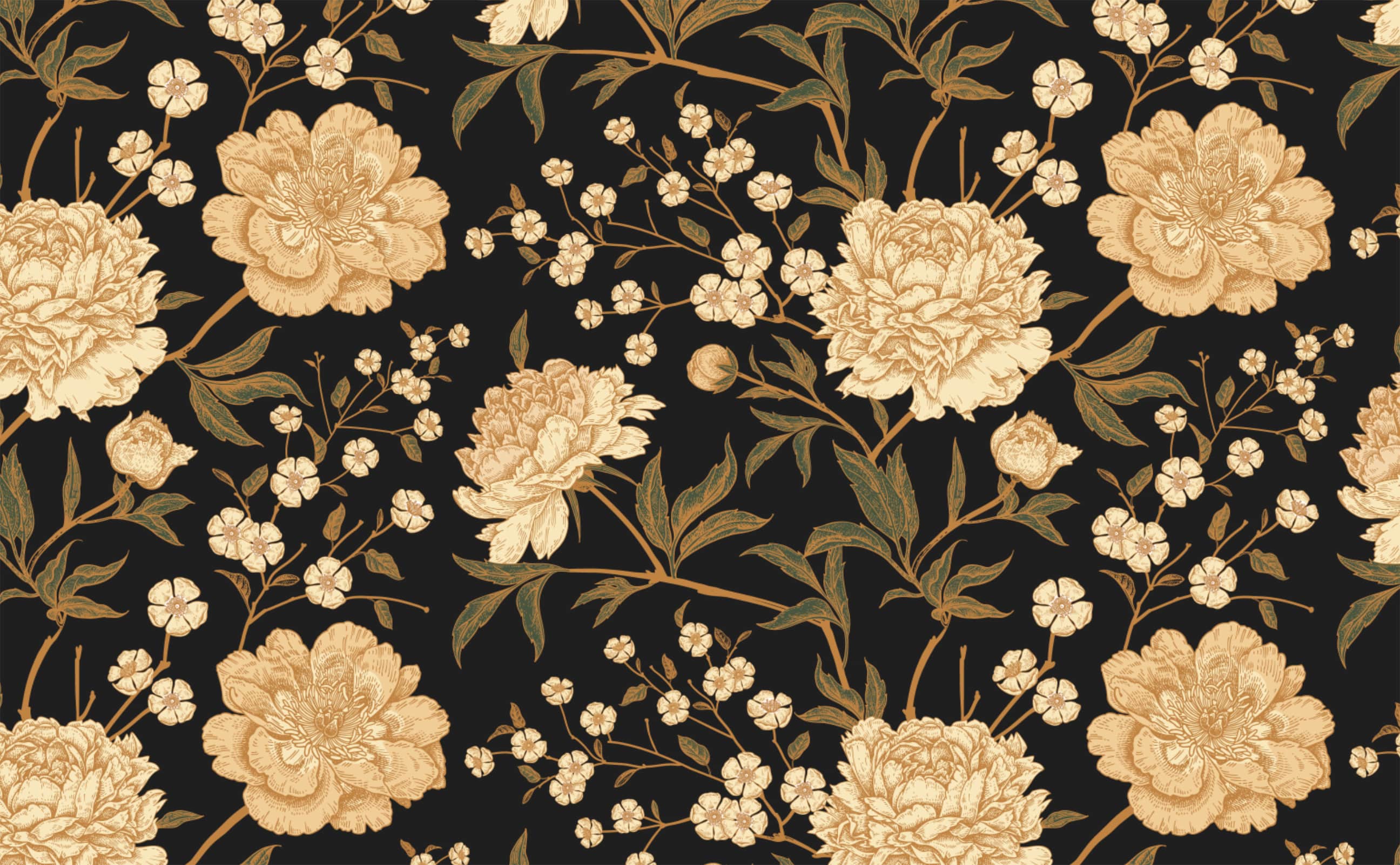 2592x1602 peony blossom seamless Wallpaper