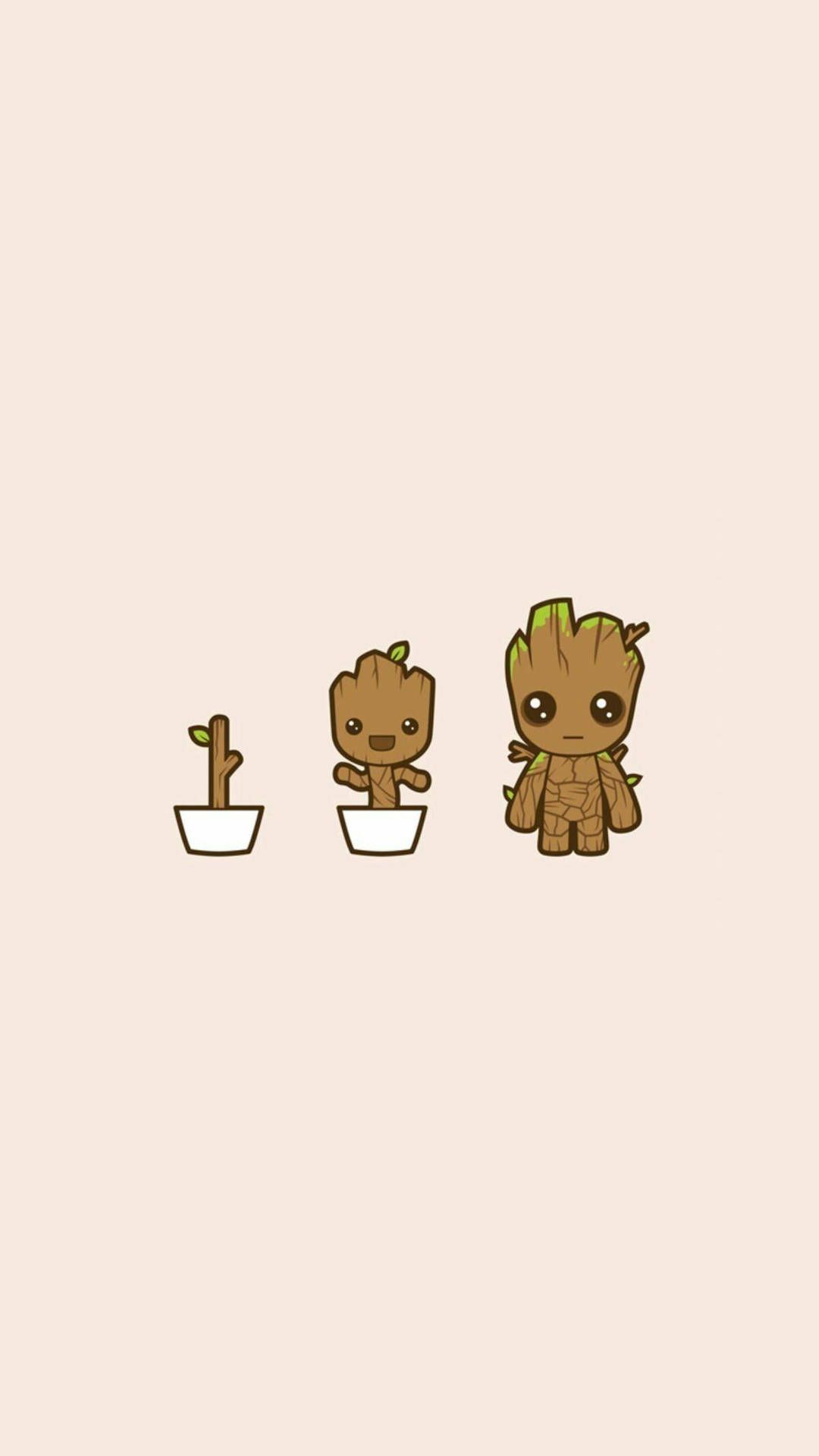 1080x1920 Download Minimalist Groot Art 4k Marvel