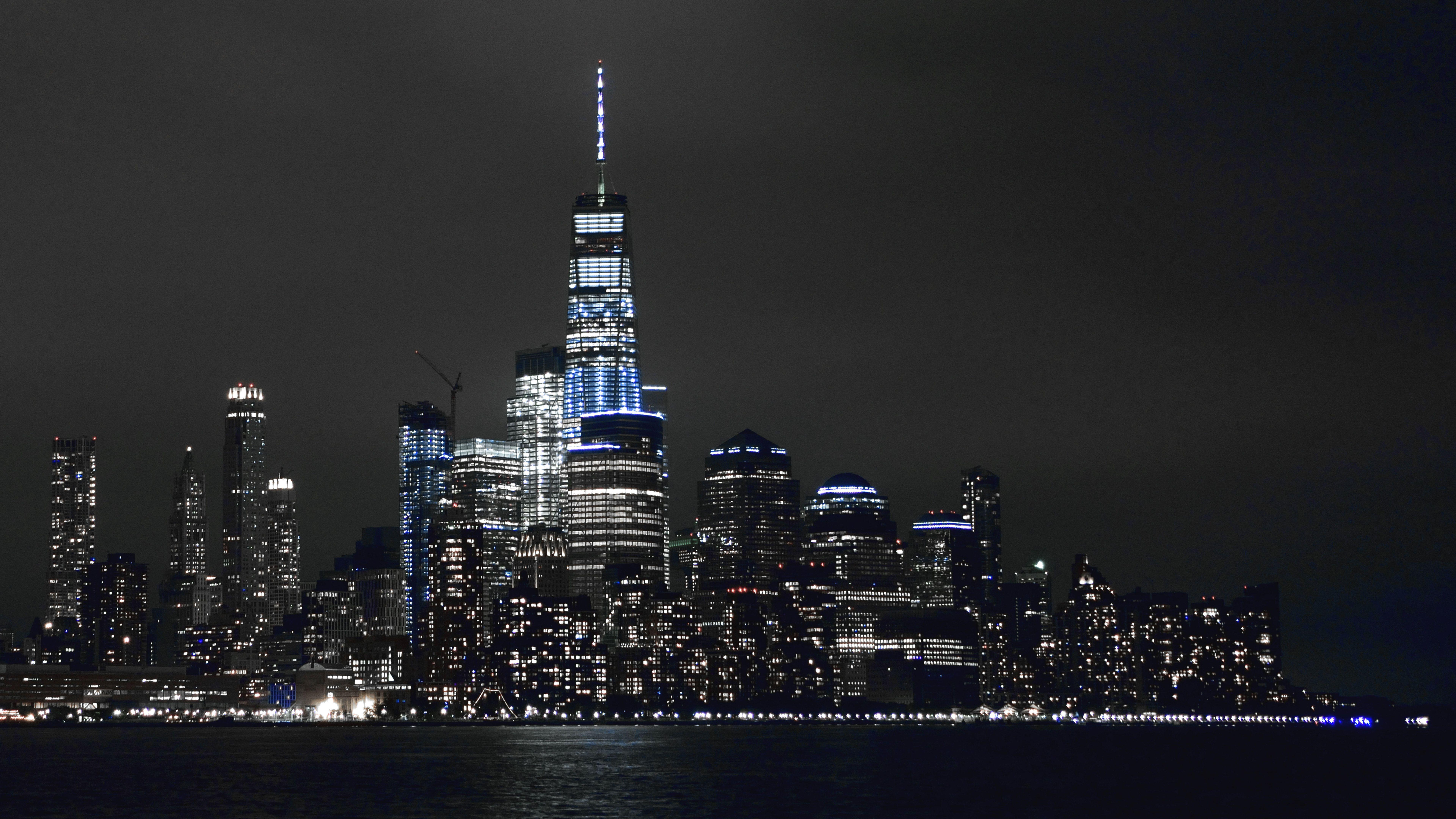 7680x4320 New York Buildings Lights 5k 8k HD 4k Wallpaper