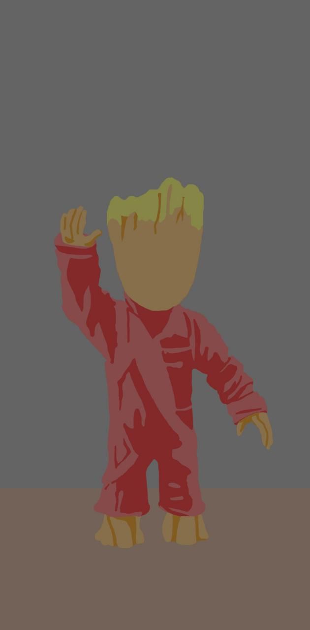 630x1280 Minimalist Baby Groot Wallpaper