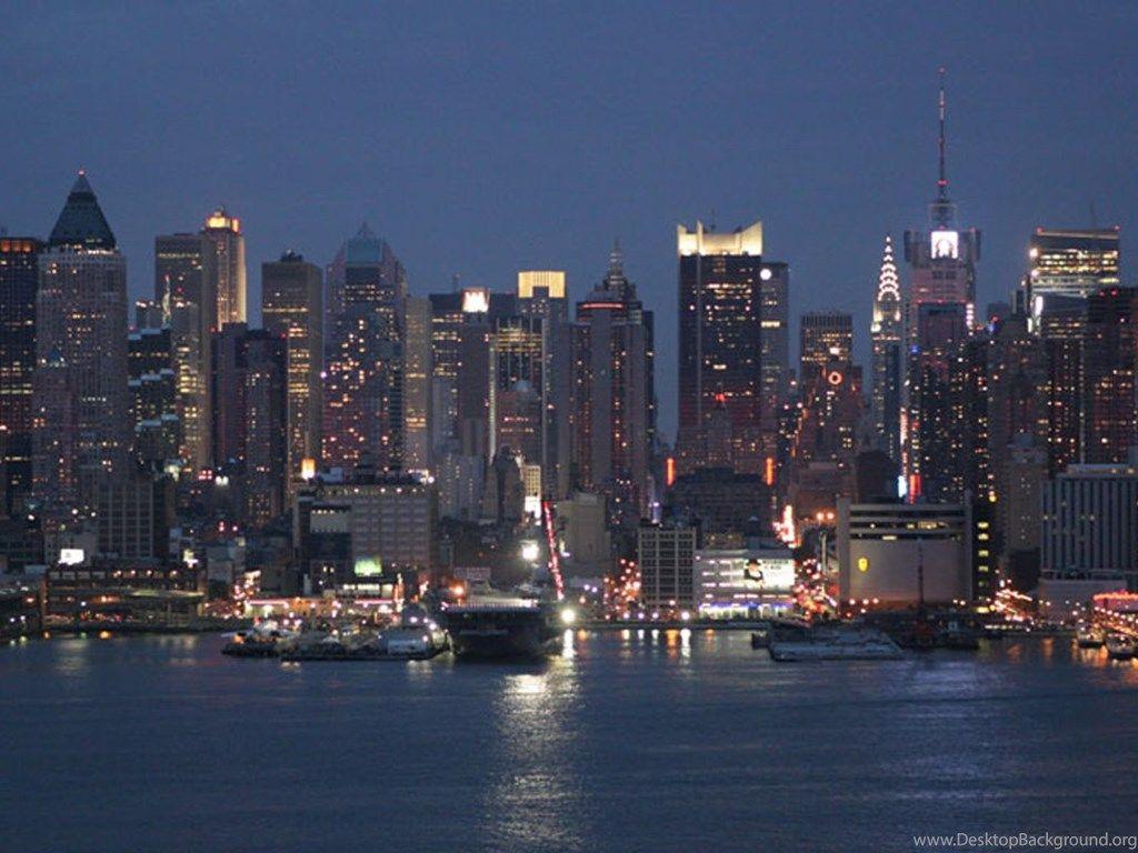 1024x768 New York City Lights Wallpaper Desktop Background