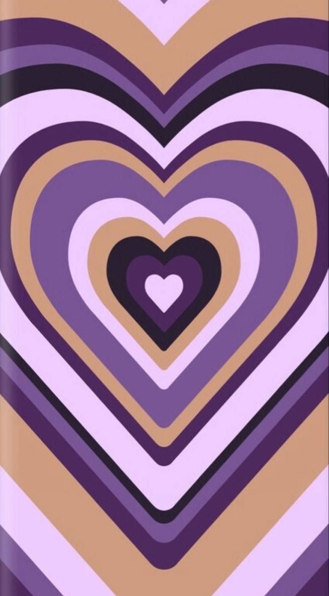 663x1200 Y2k Heart In Brown And Purple Wallpaper