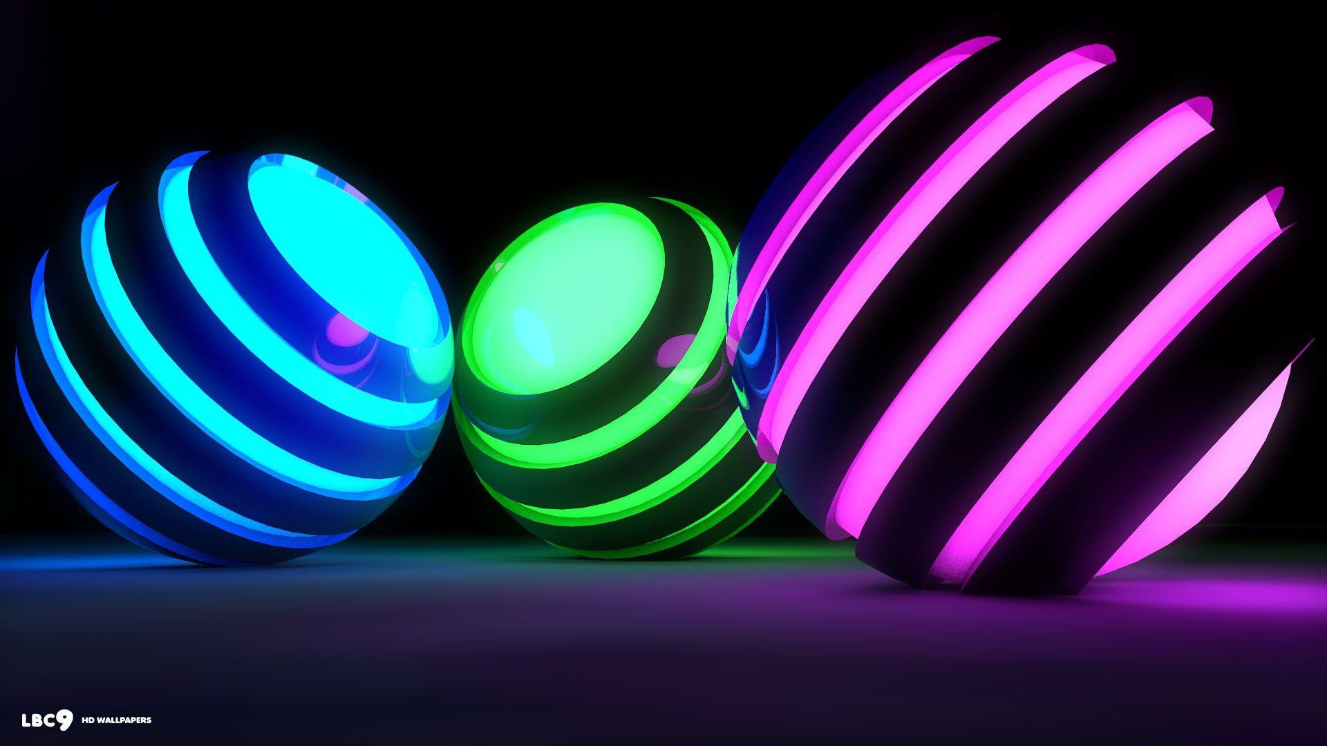 1920x1080 3D Neon Wallpaper