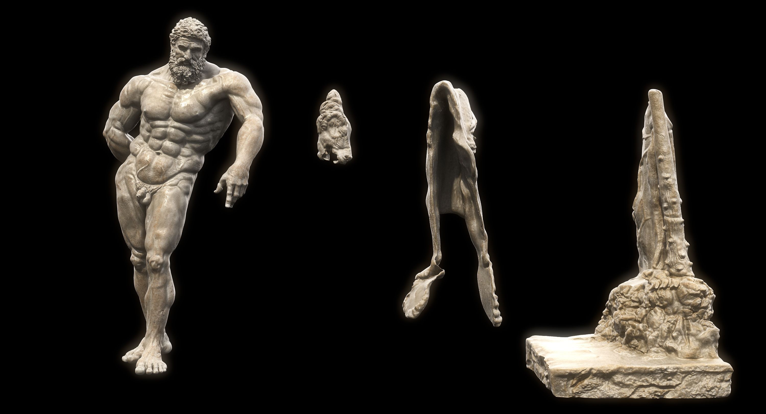 3000x1622 Sculpture of Farnese Hercules 3D Model