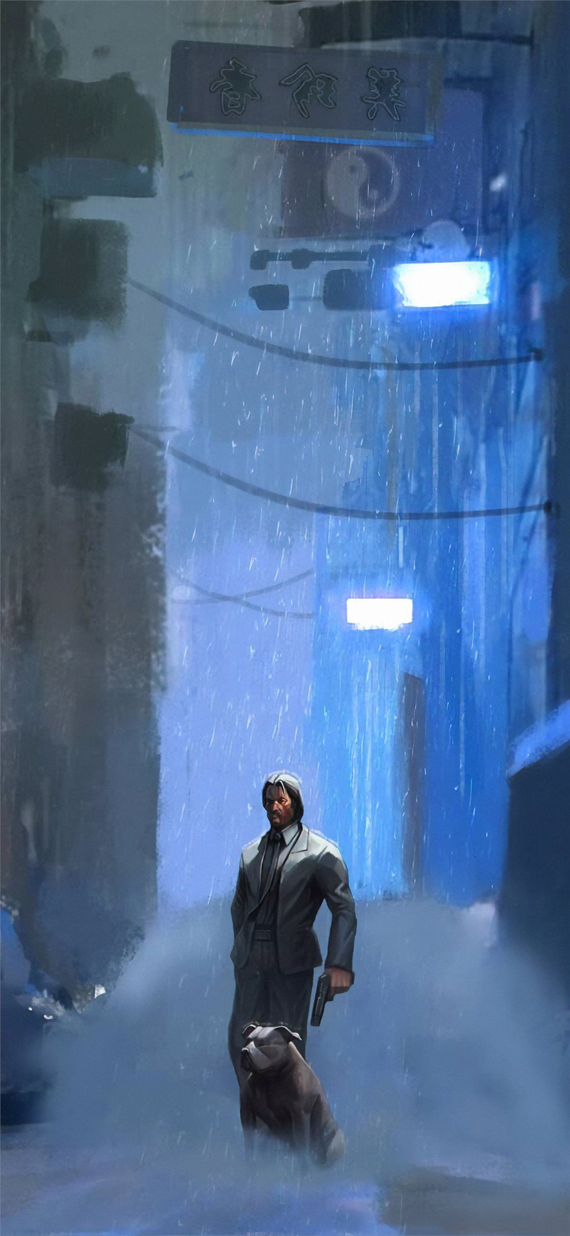 1125x2436 john wick and his dog iPhone X