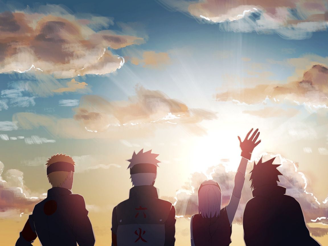 1152x864 sun, dawn, morning, Naruto