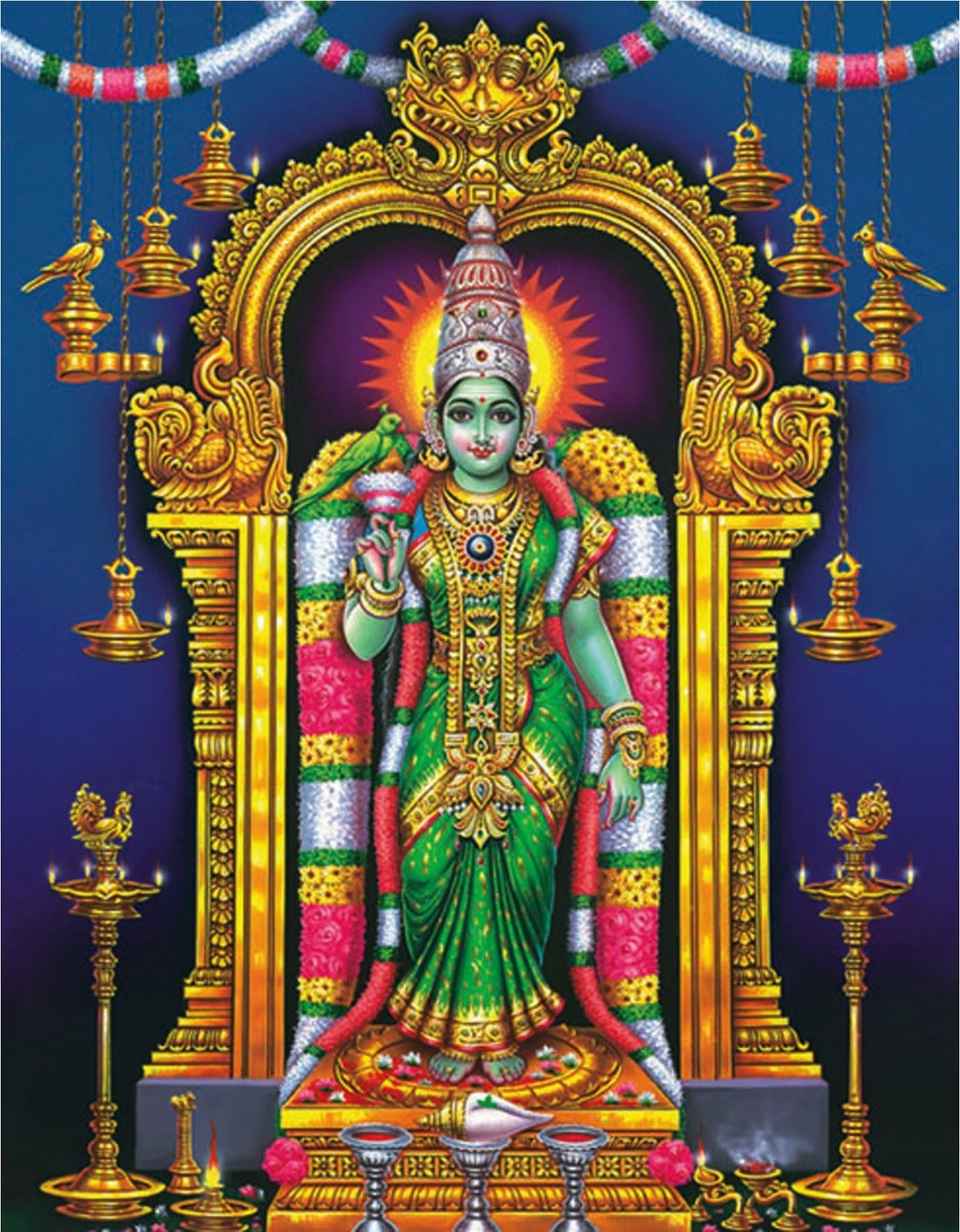 1247x1600 Goddess Sri Madurai Meenakhshi