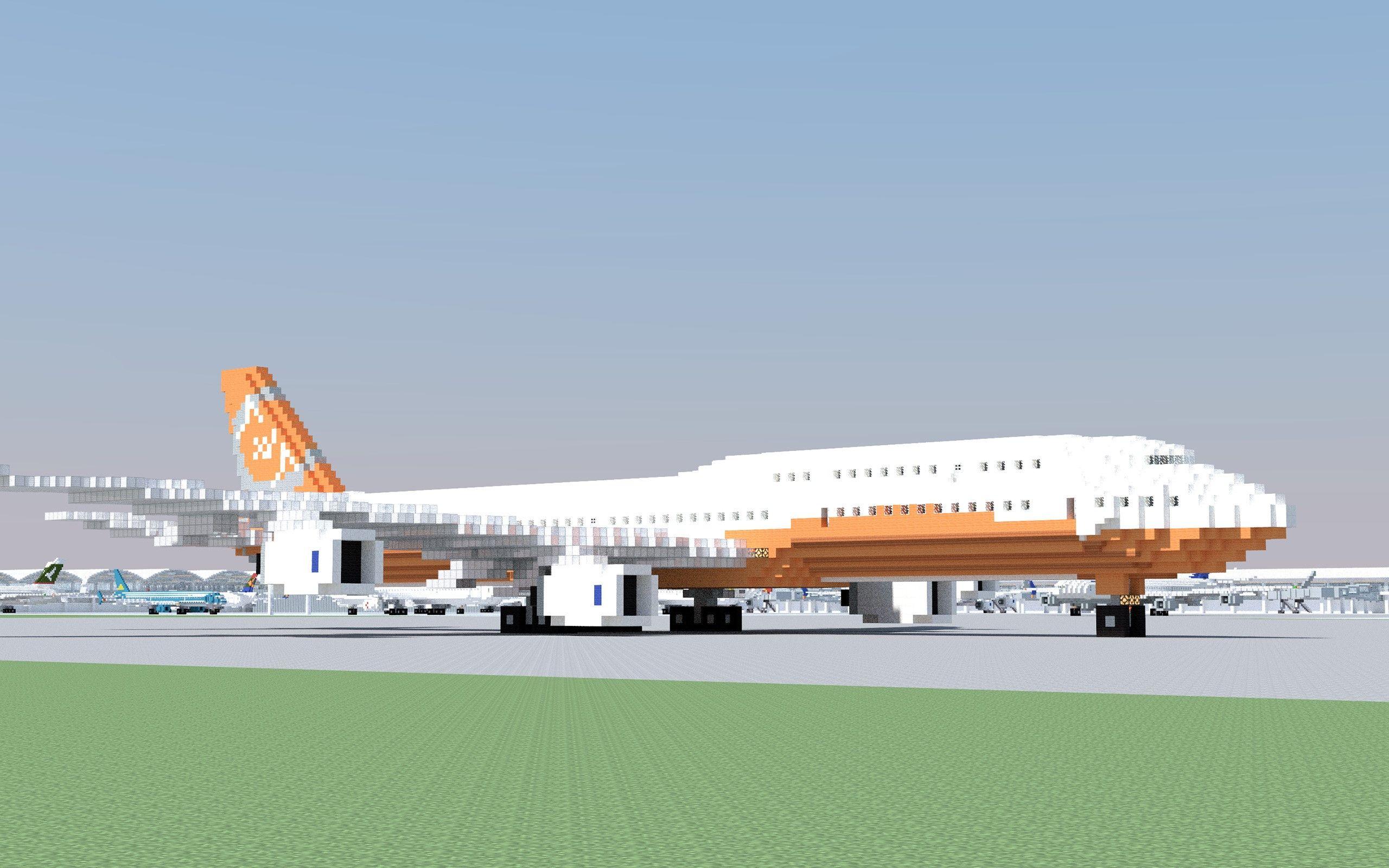 2560x1600 Aircraft Airplane Boeing 747 3D Blocks Airport Wallpaper
