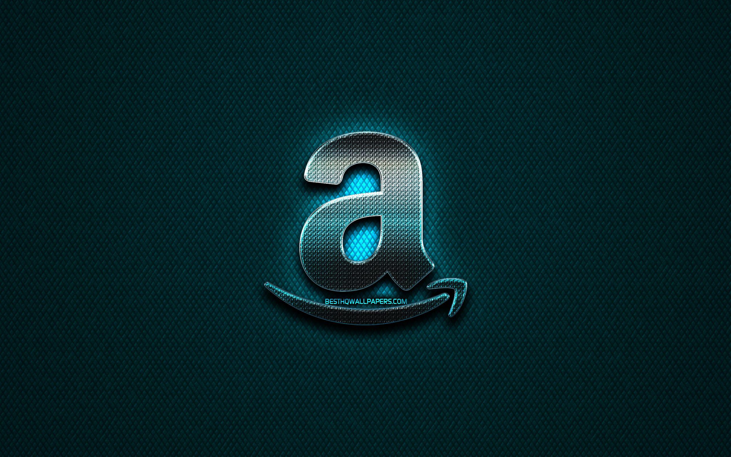 2560x1600 Tải xuống hình nền Logo lấp lánh của Amazon, sáng tạo, màu xanh lam