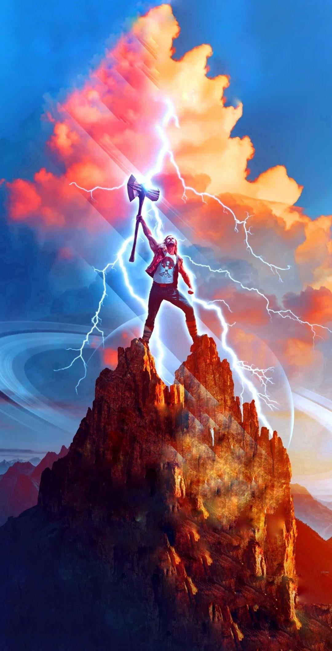 1080x2120 Textless Phone Wallpaper for Thor: Love
