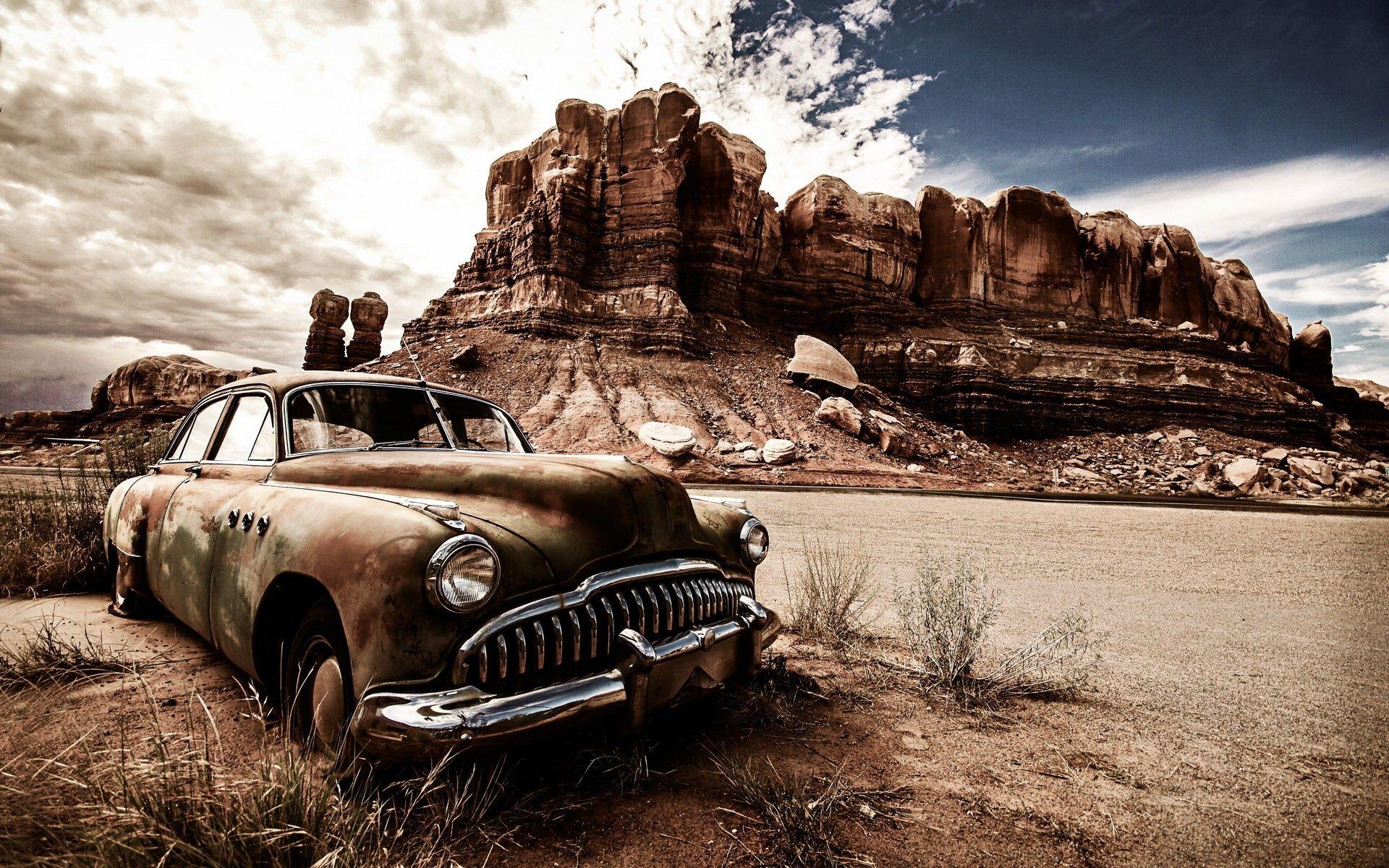 HD wallpaper clouds field old car vintage farm classic car mode of  transportation  Wallpaper Flare