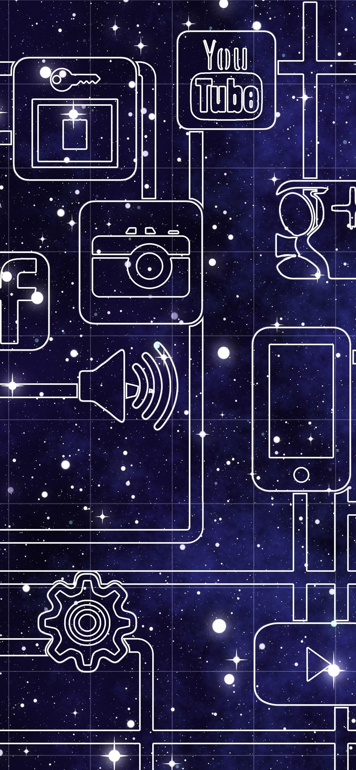 1242x2688 Social media logos, creative picture 1242x2688 iPhone XS Max