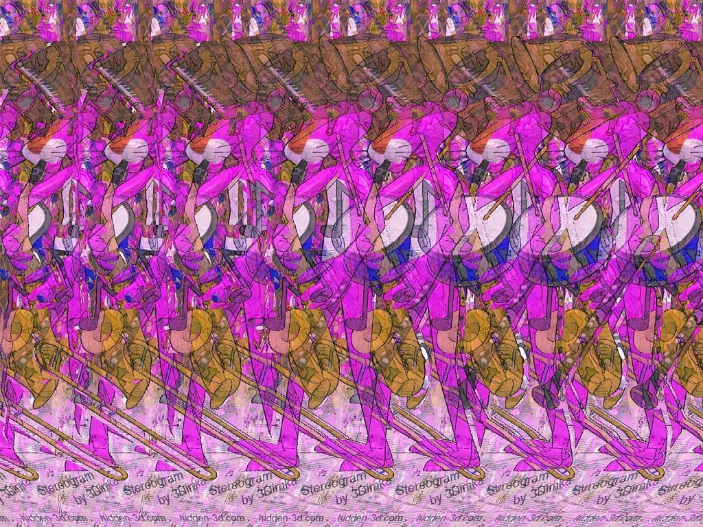 1024x768 Pink Music Stereogram. This image were