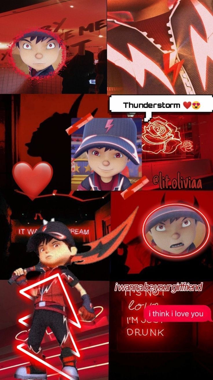736x1308 Anime Boboiboy Thunderstorm Wallpaper